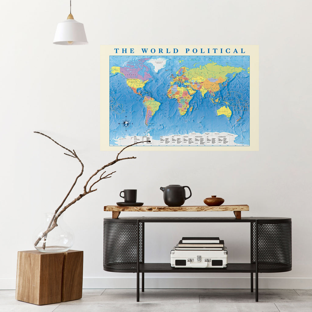GLOBAL POLITICAL TAPESTRY [EN] Peel and Stick Horizontal Poster