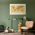 WORLDLY WATERSHED MAP Peel and Stick Horizontal Poster