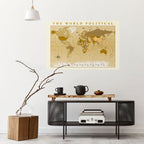 WORLDLY WATERSHED MAP Peel and Stick Horizontal Poster