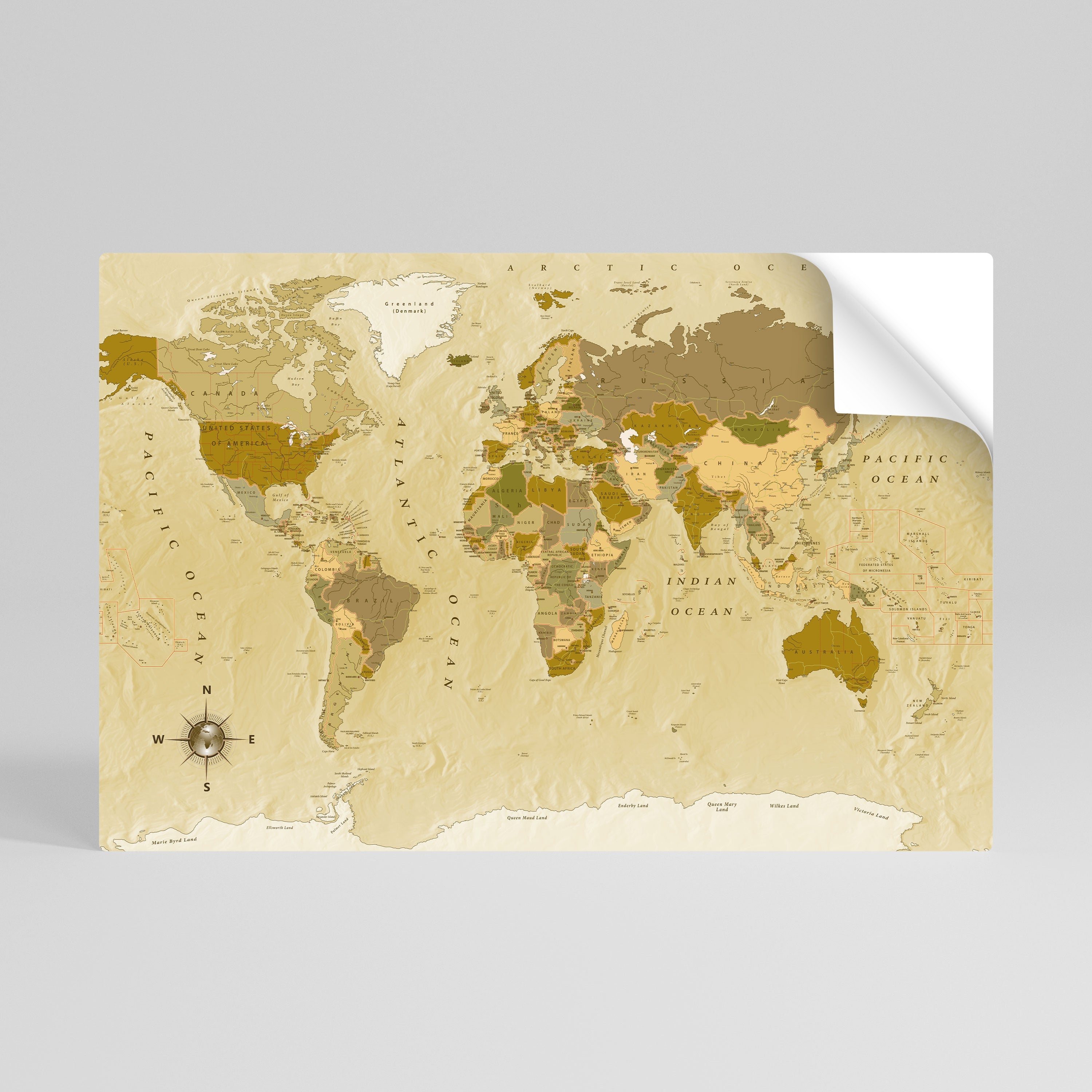 UNSUNG GEOGRAPHIES Peel and Stick Horizontal Poster