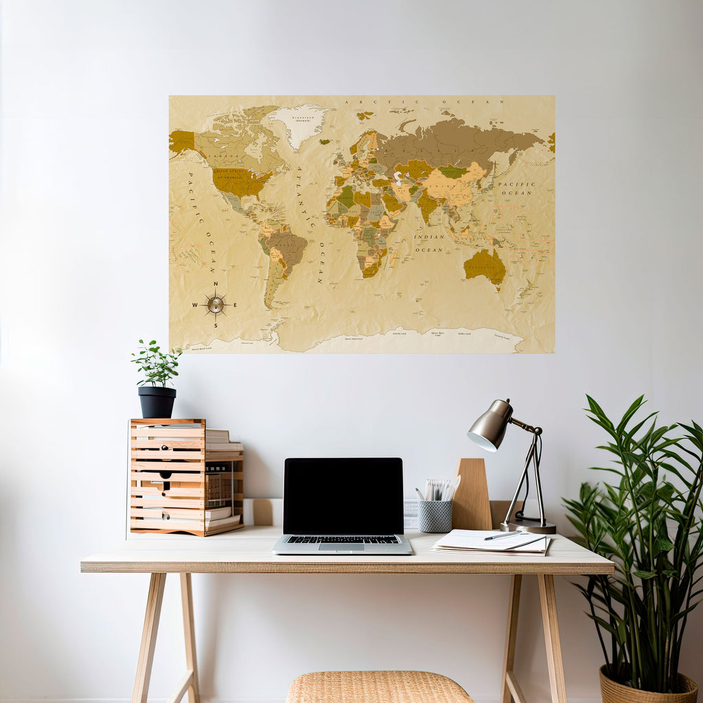 UNSUNG GEOGRAPHIES Peel and Stick Horizontal Poster