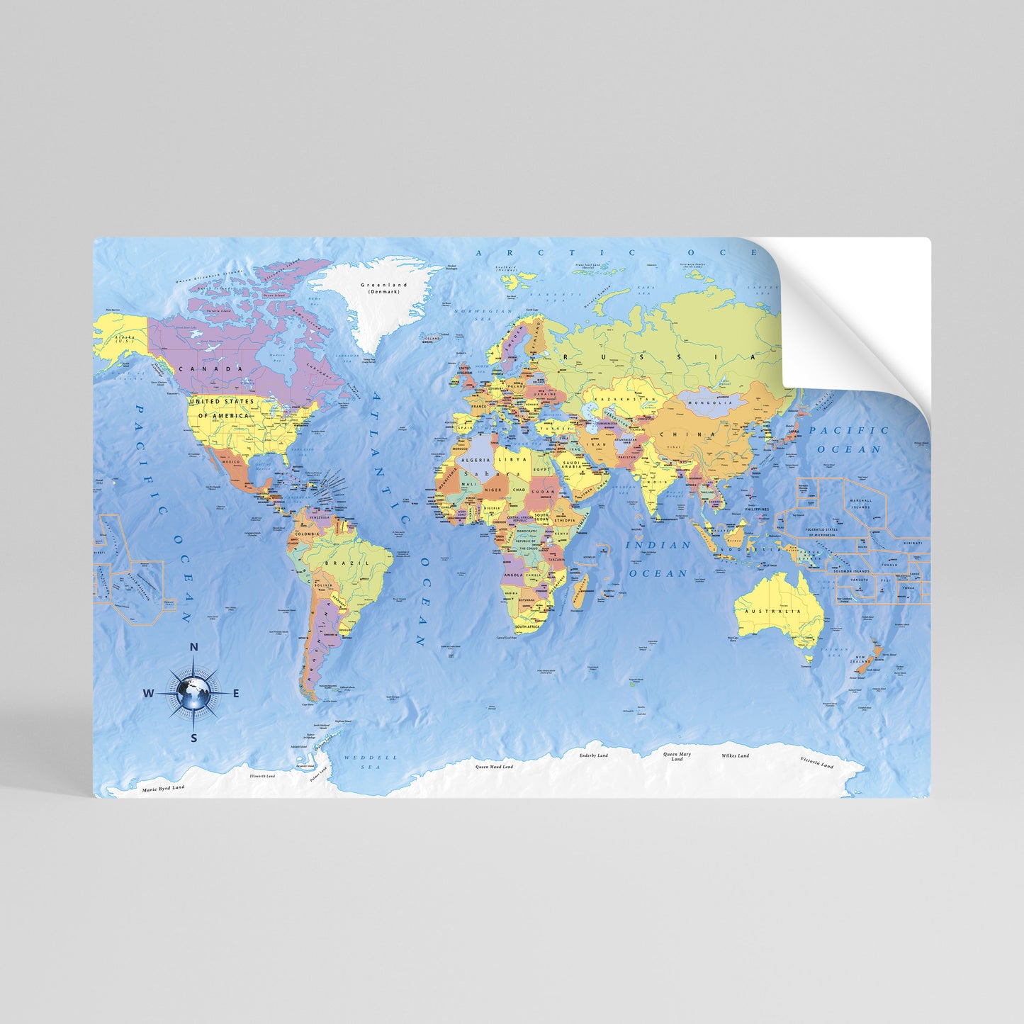 MAPPING OUR PLANET [EN] Peel and Stick Horizontal Poster