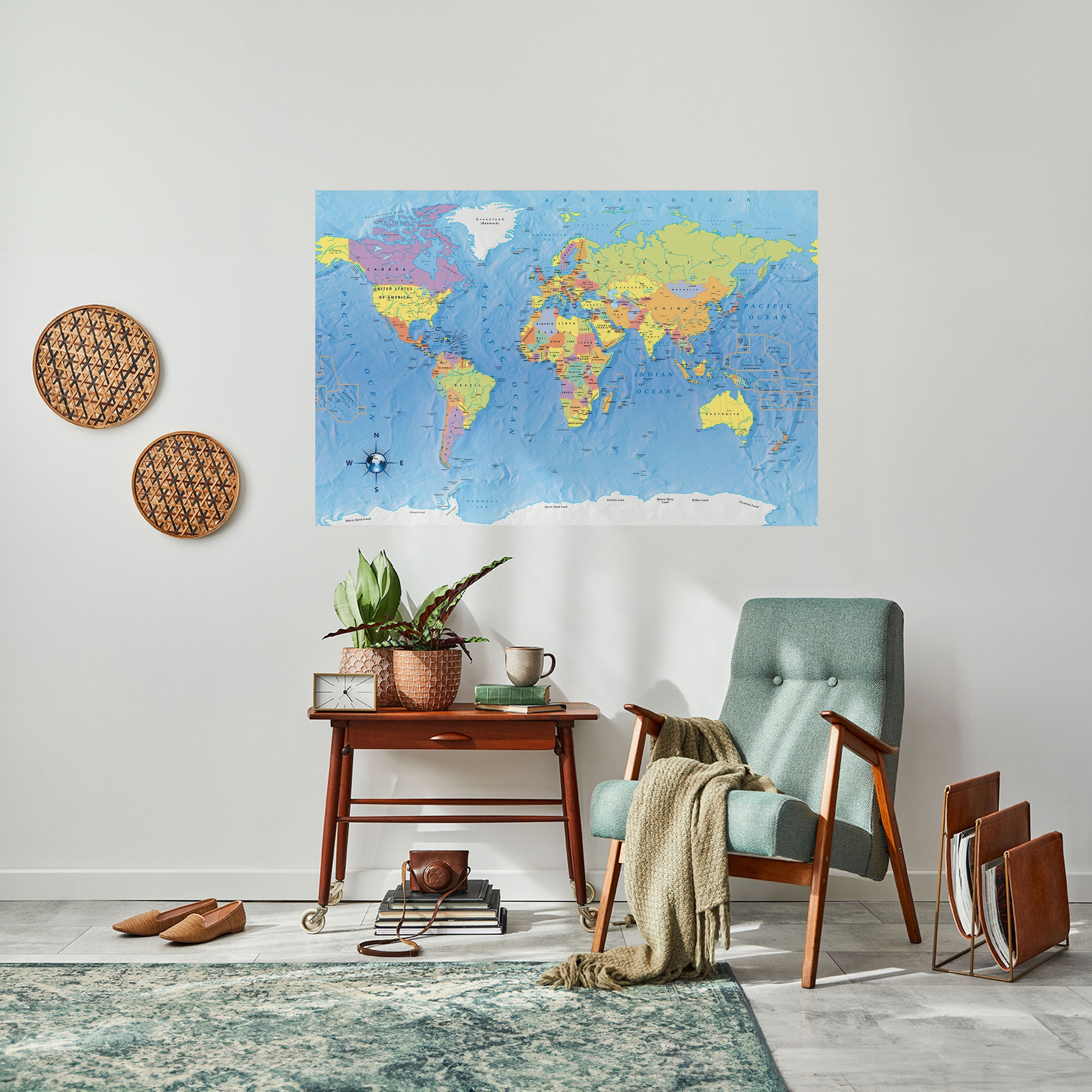 GLOBAL TONES IN GRAY Peel and Stick Horizontal Poster
