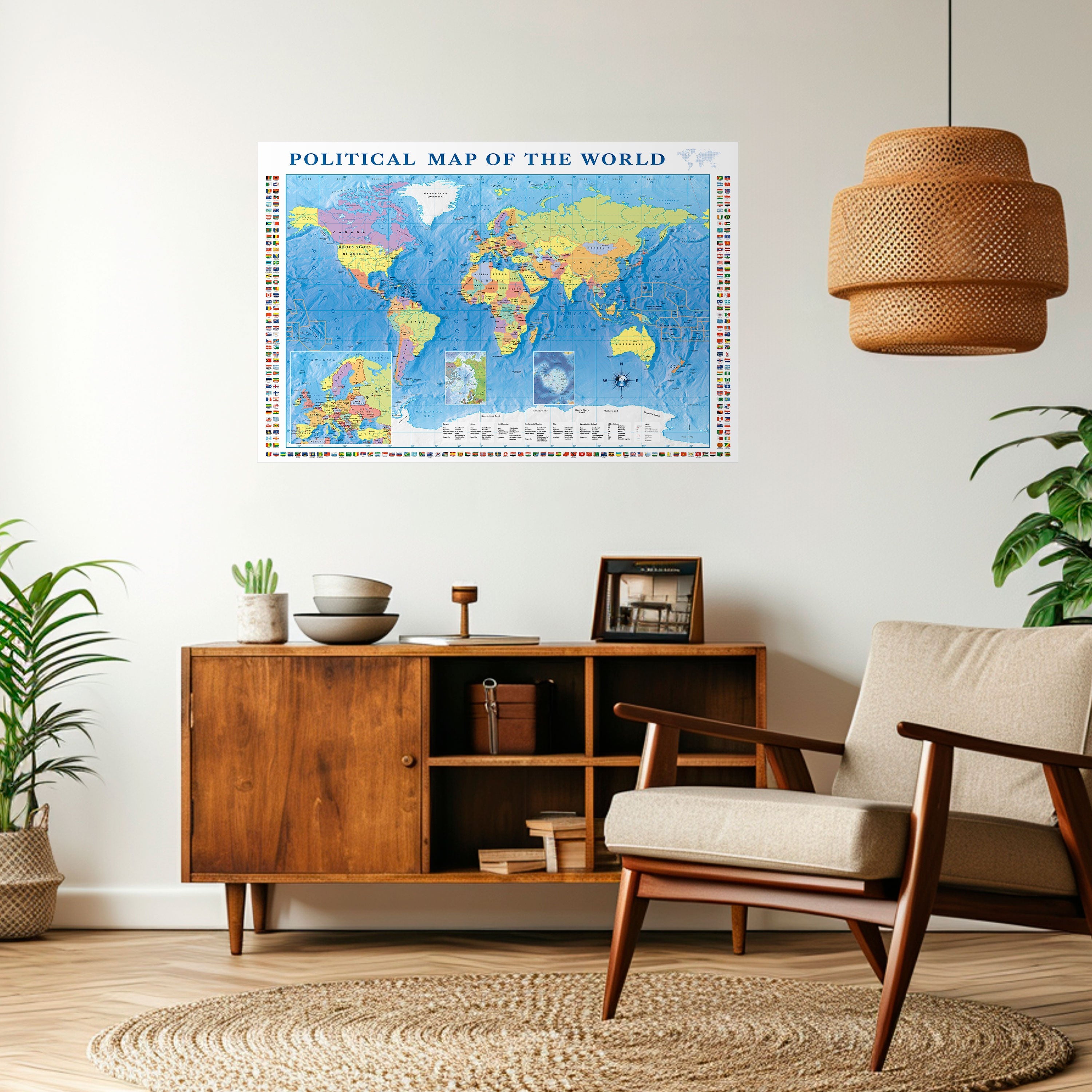 BORDERS AND BEYOND Poster Horizontal Autocolante
