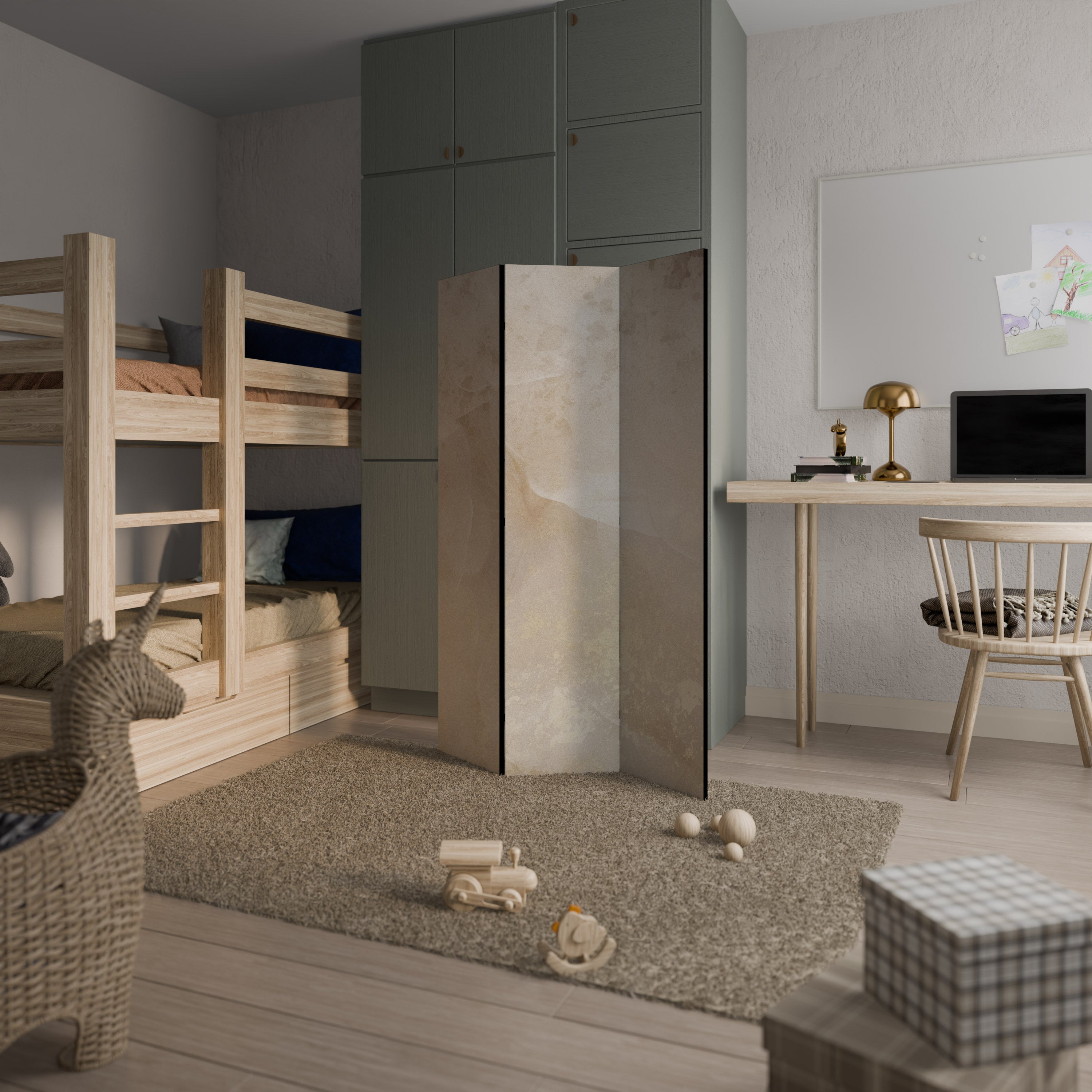 WHISPERING PETALS Decorative 3-Panel Room Divider