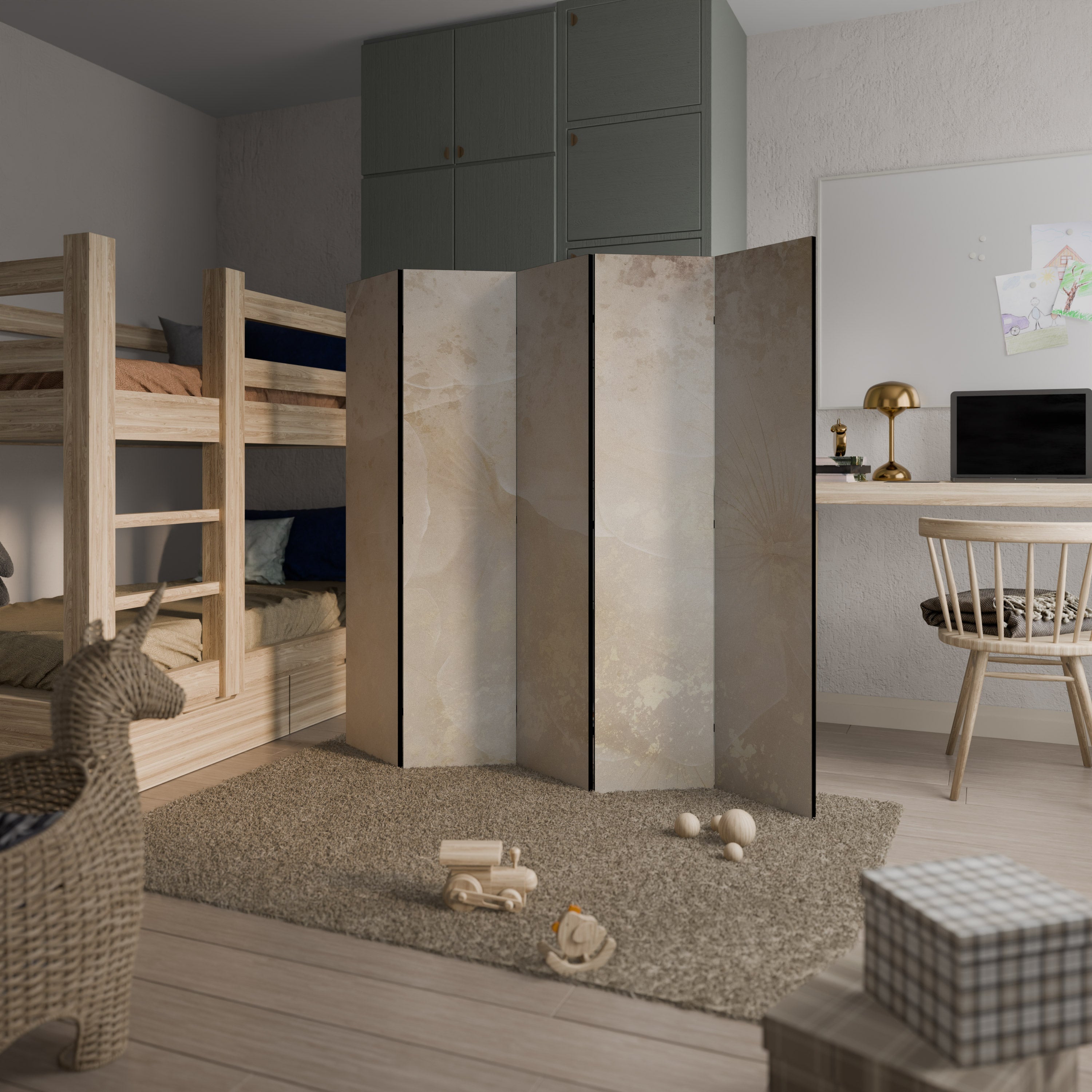 WHISPERING PETALS Decorative 5-Panel Room Divider