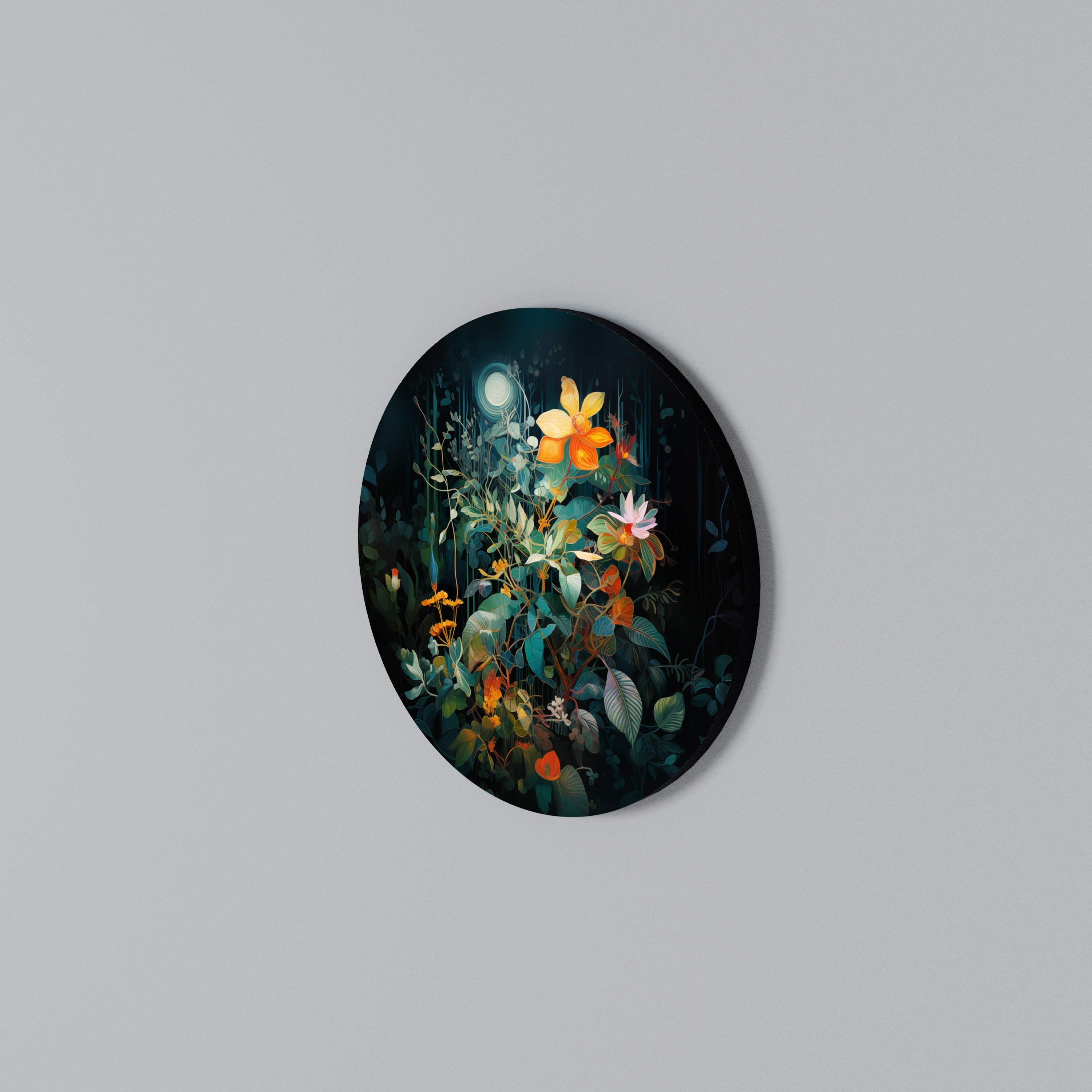 NOCTURNAL FLOWERS Arte de Parede Redonda