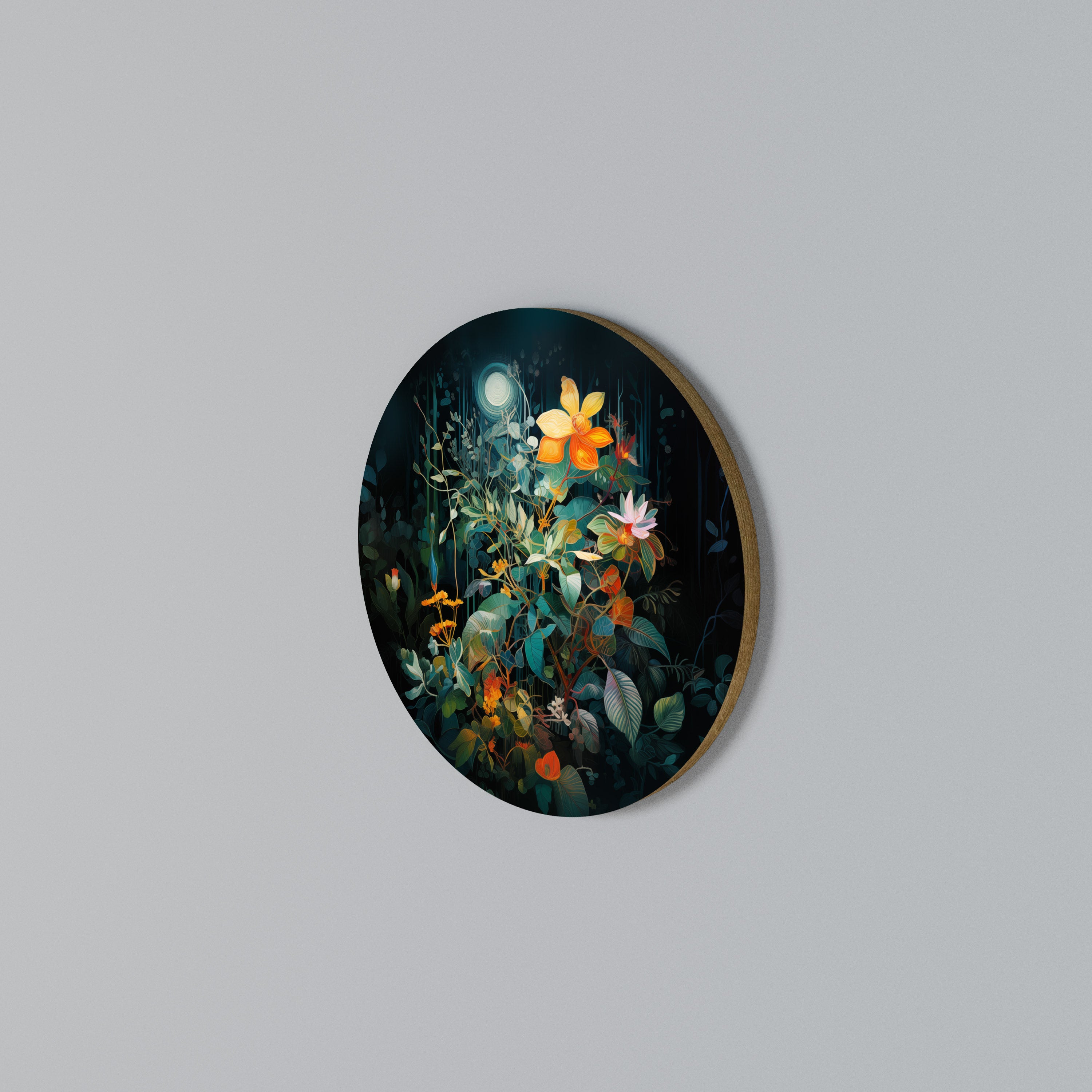 NOCTURNAL FLOWERS Arte de Parede Redonda