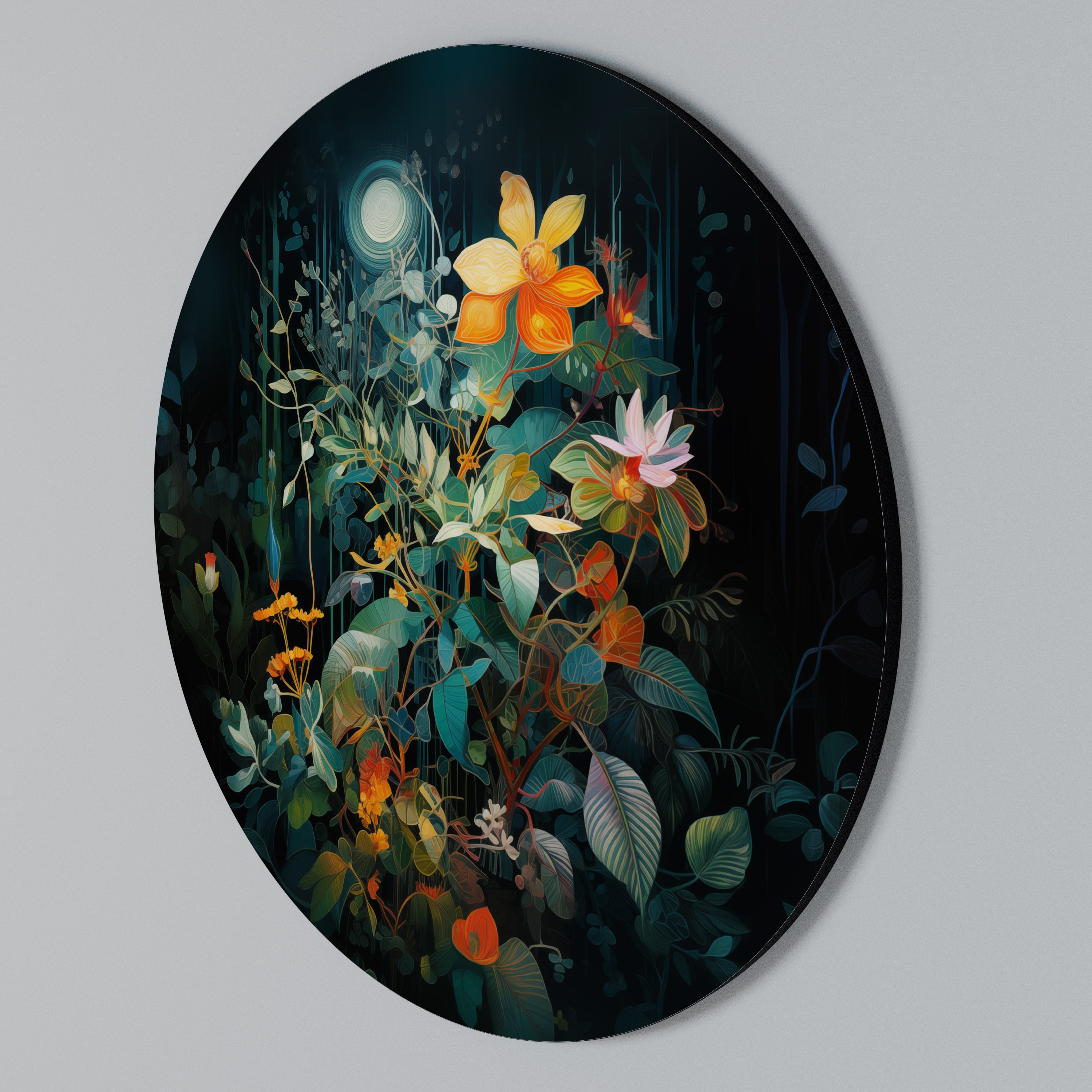 NOCTURNAL FLOWERS Arte de Parede Redonda