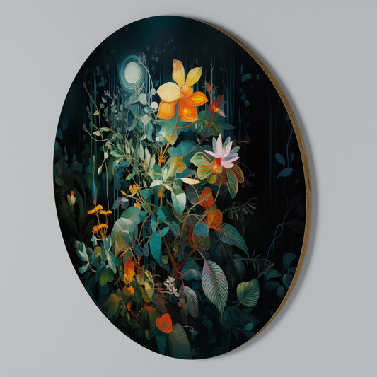 NOCTURNAL FLOWERS Arte de Parede Redonda