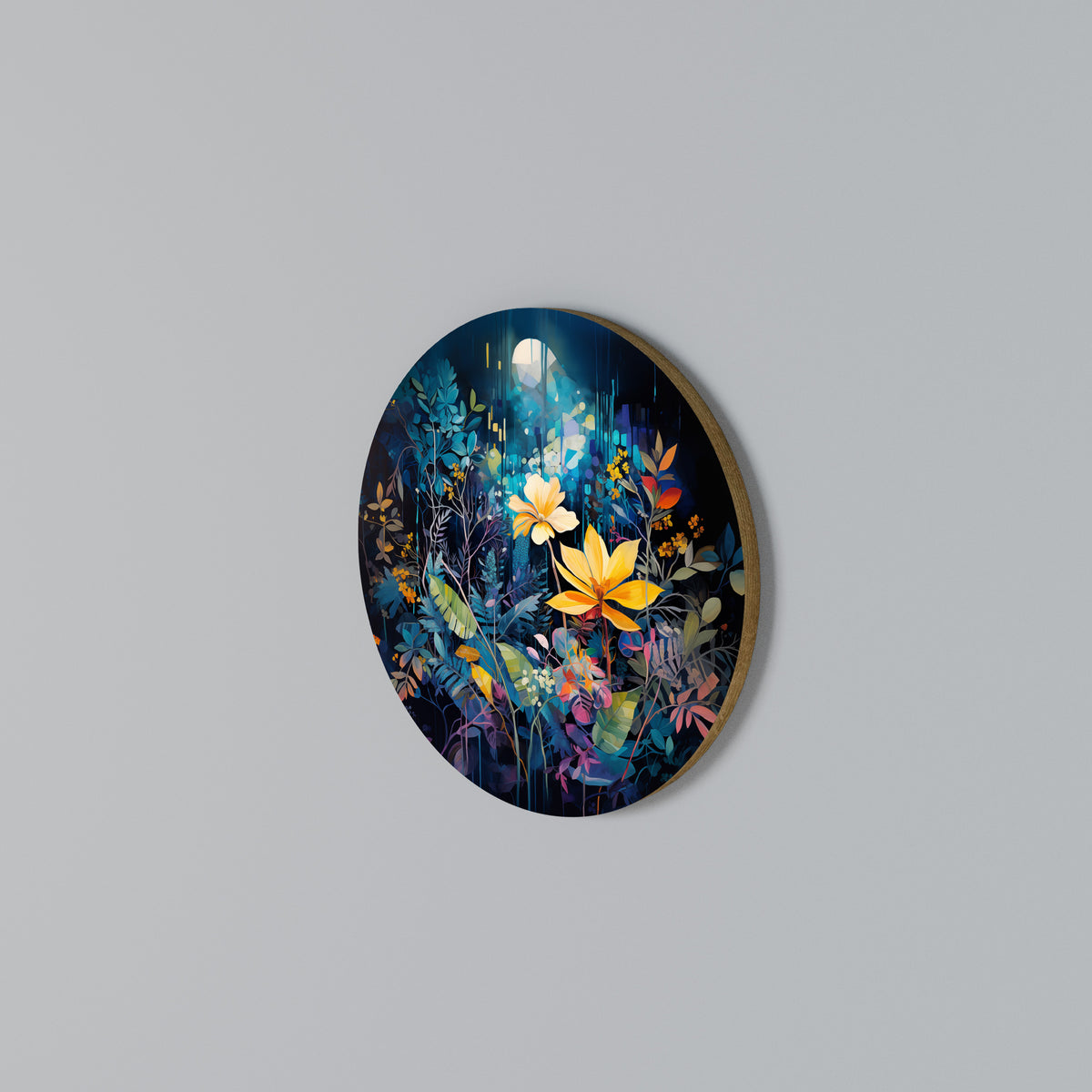 LUNAR FLOWERS Round Wall Art