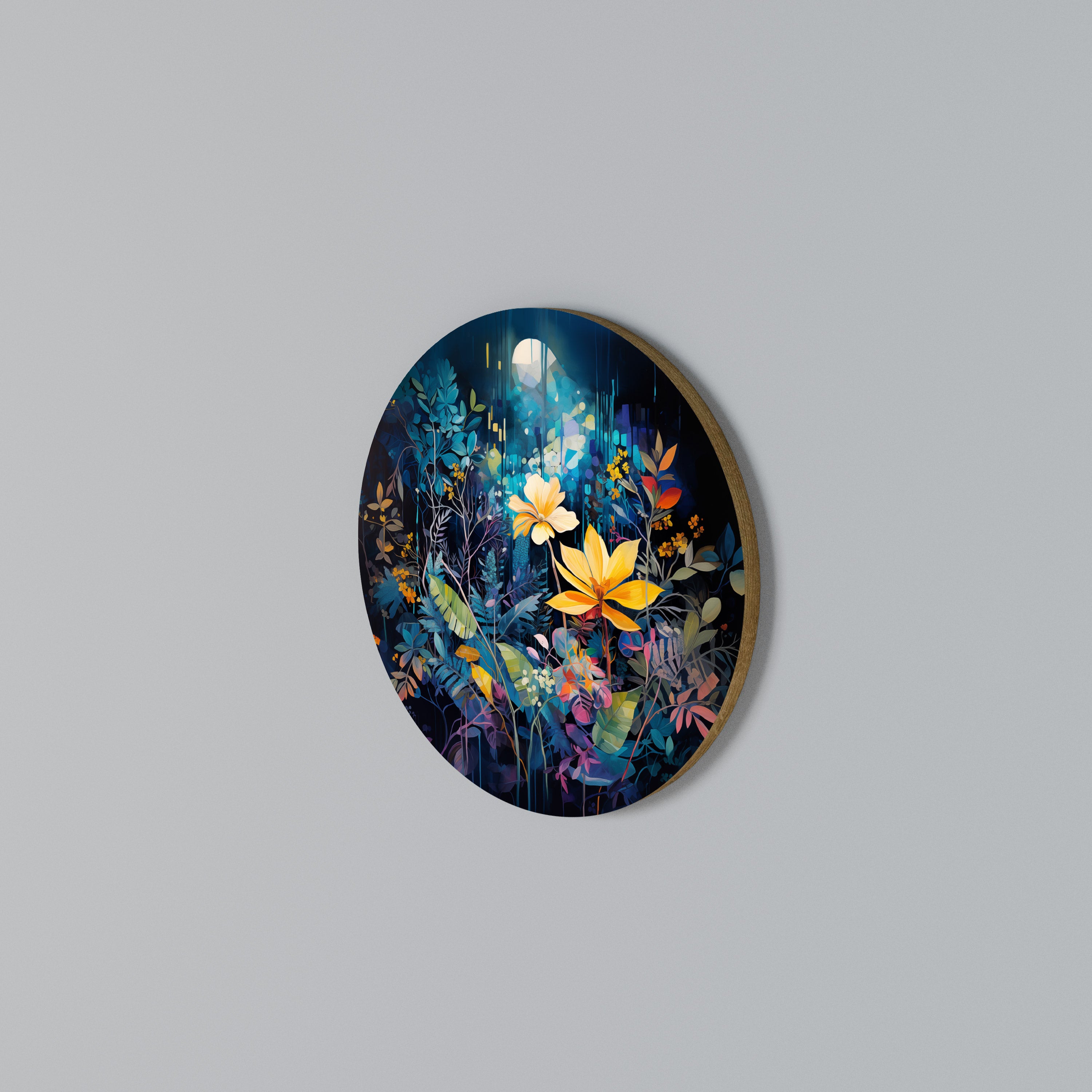 LUNAR FLOWERS Arte de Parede Redonda
