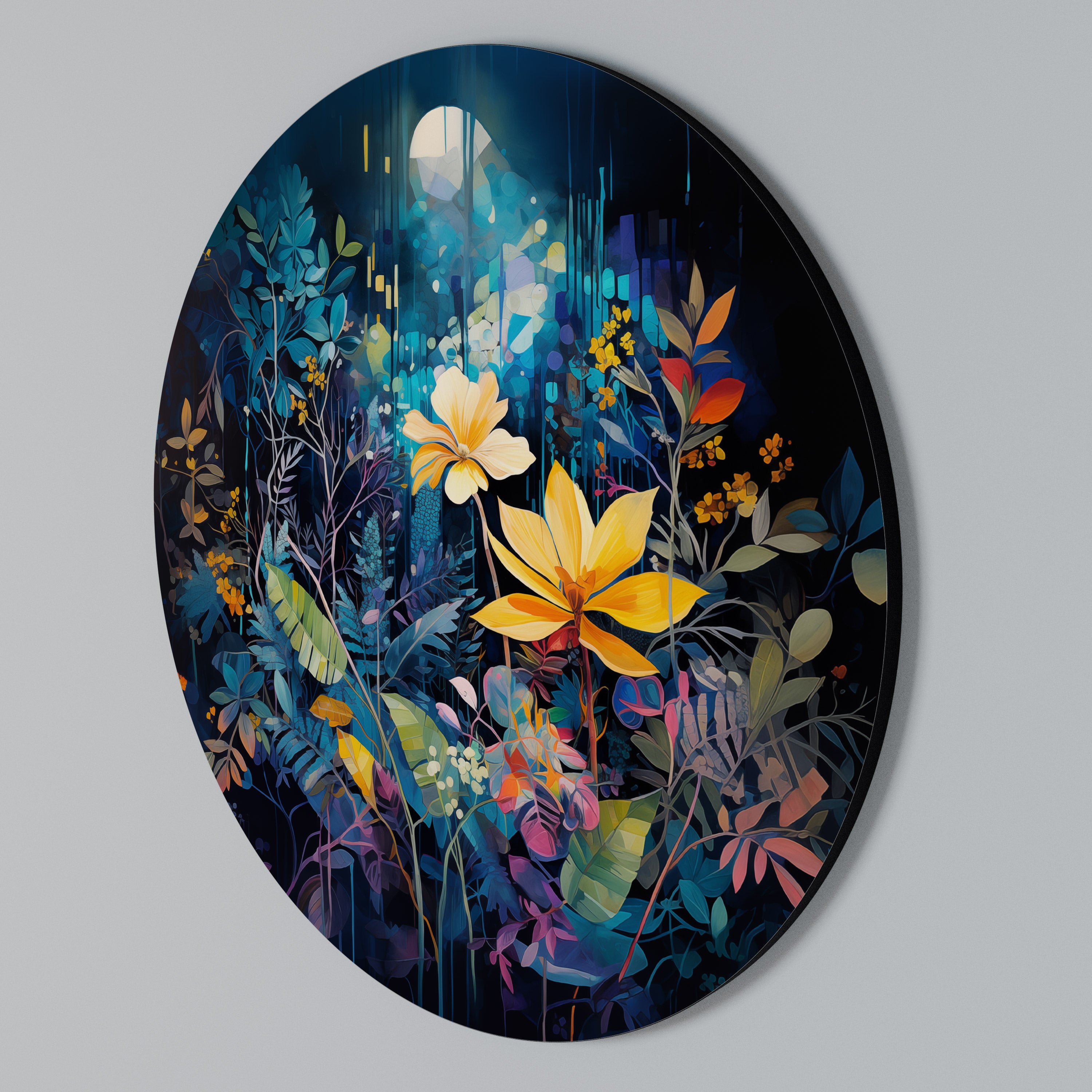 LUNAR FLOWERS Arte de Parede Redonda