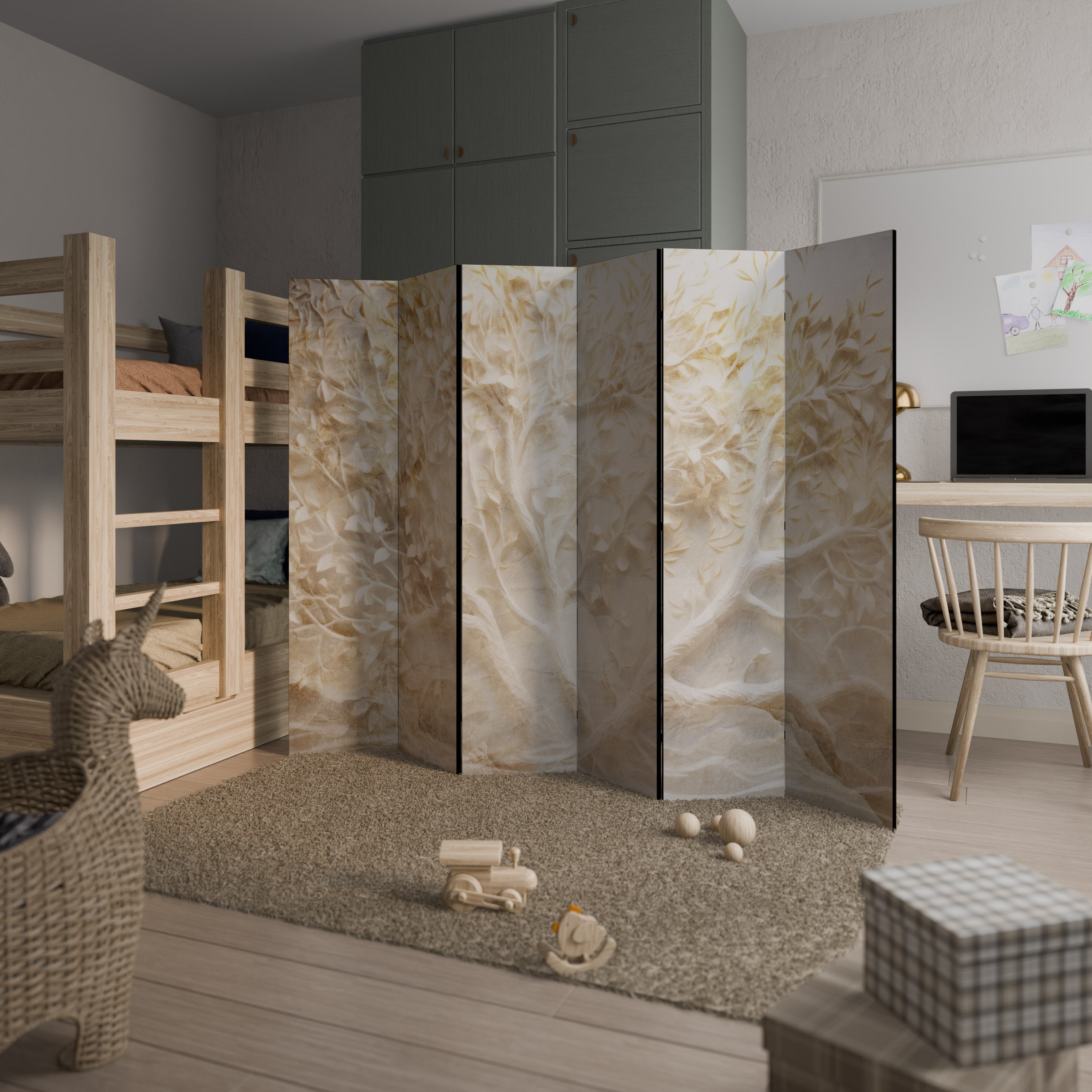 LUMINOUS GROWTH Biombo Decorativo de 6 Painéis