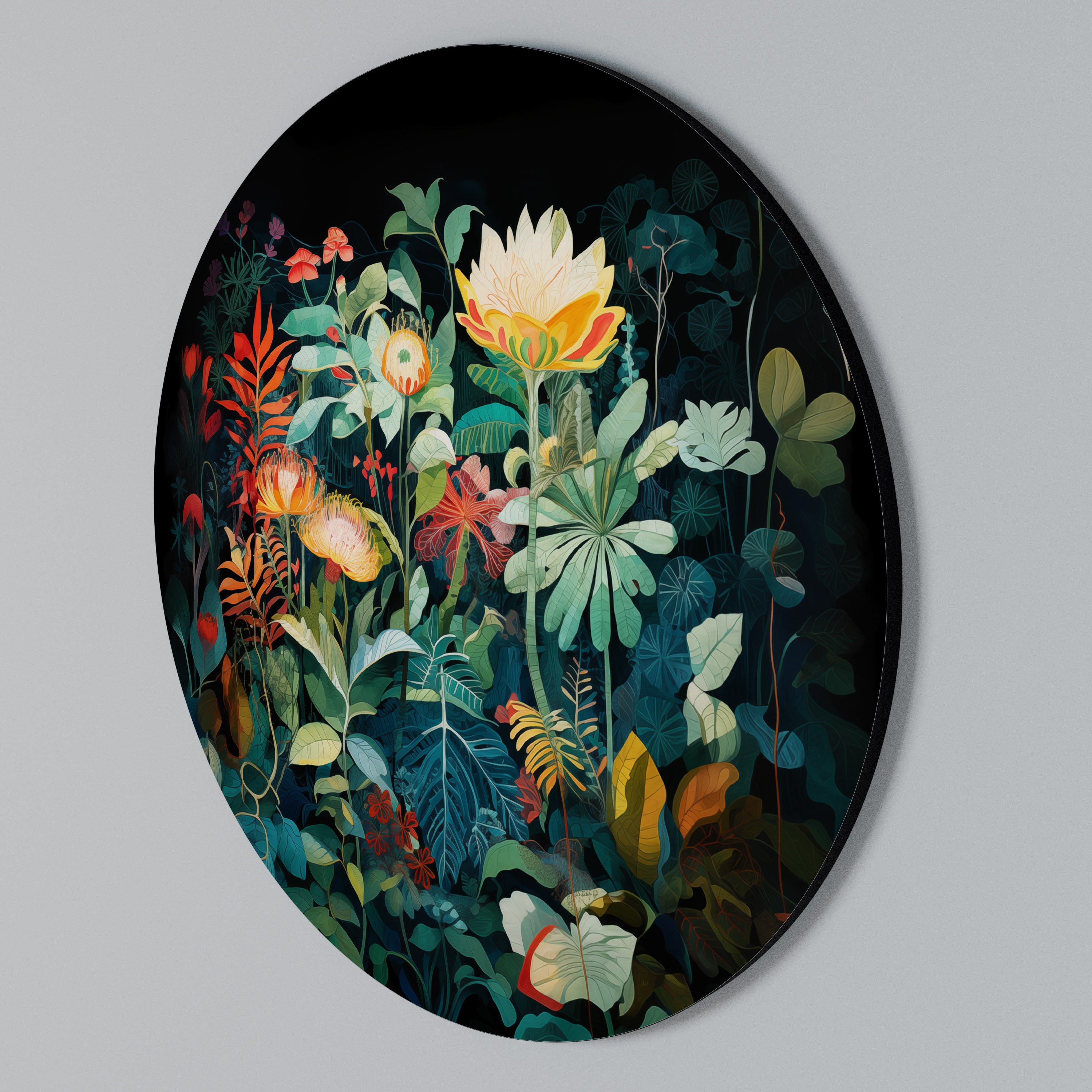 EVENING FLOWERS Arte de Parede Redonda