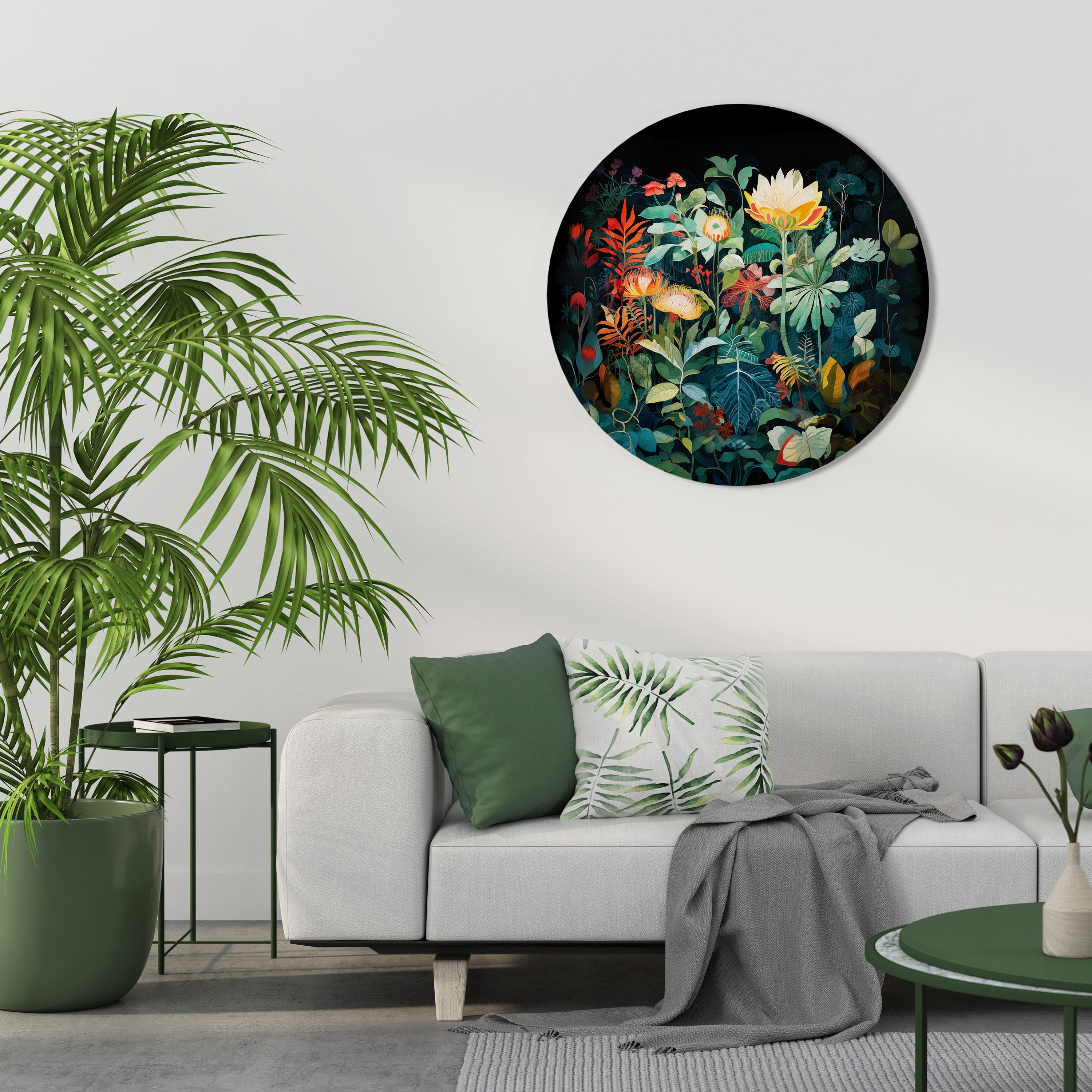 EVENING FLOWERS Quadro Redondo Decorativo