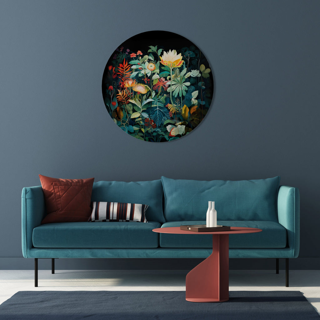 EVENING FLOWERS Quadro Redondo Decorativo