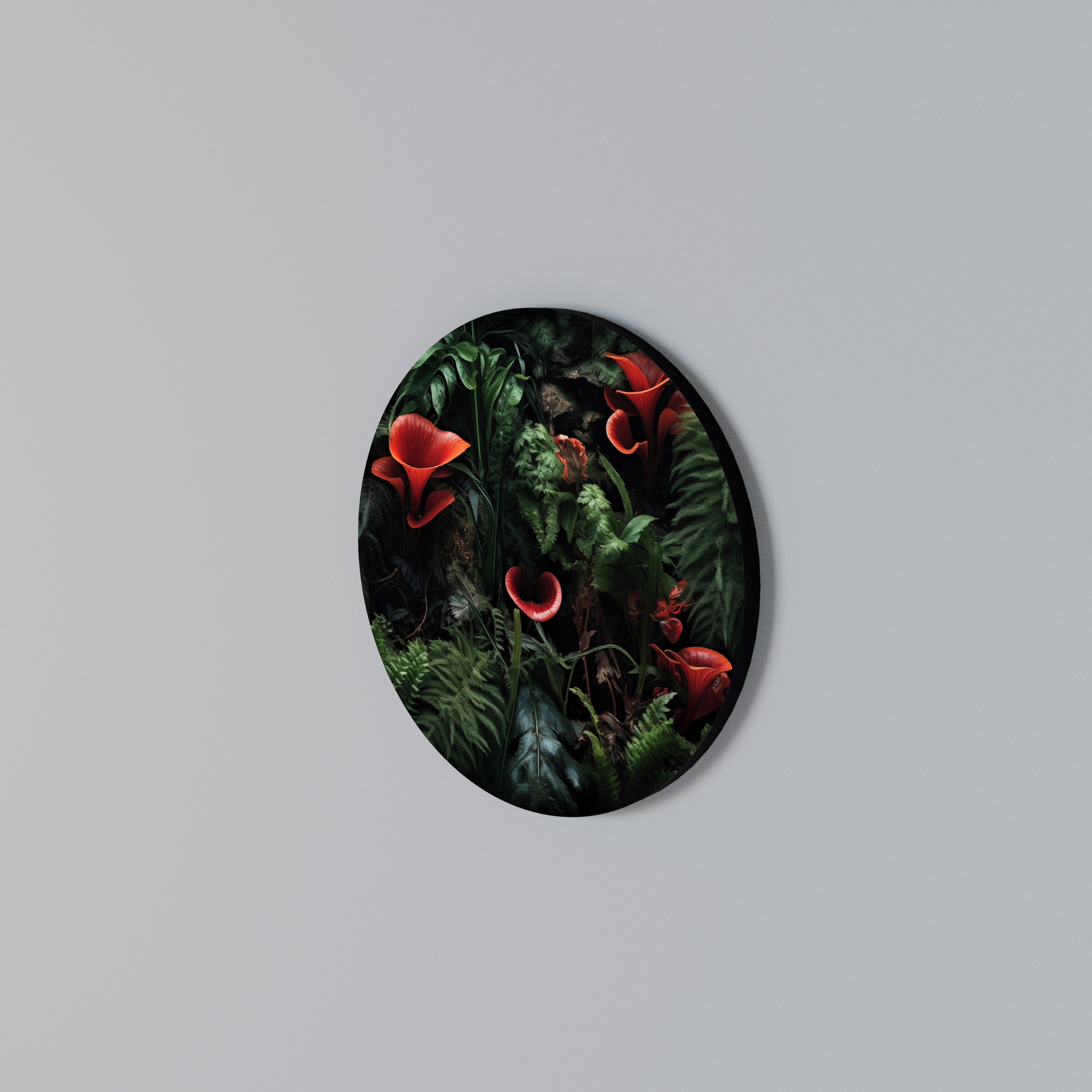 CRIMSON FERNS Arte de Parede Redonda