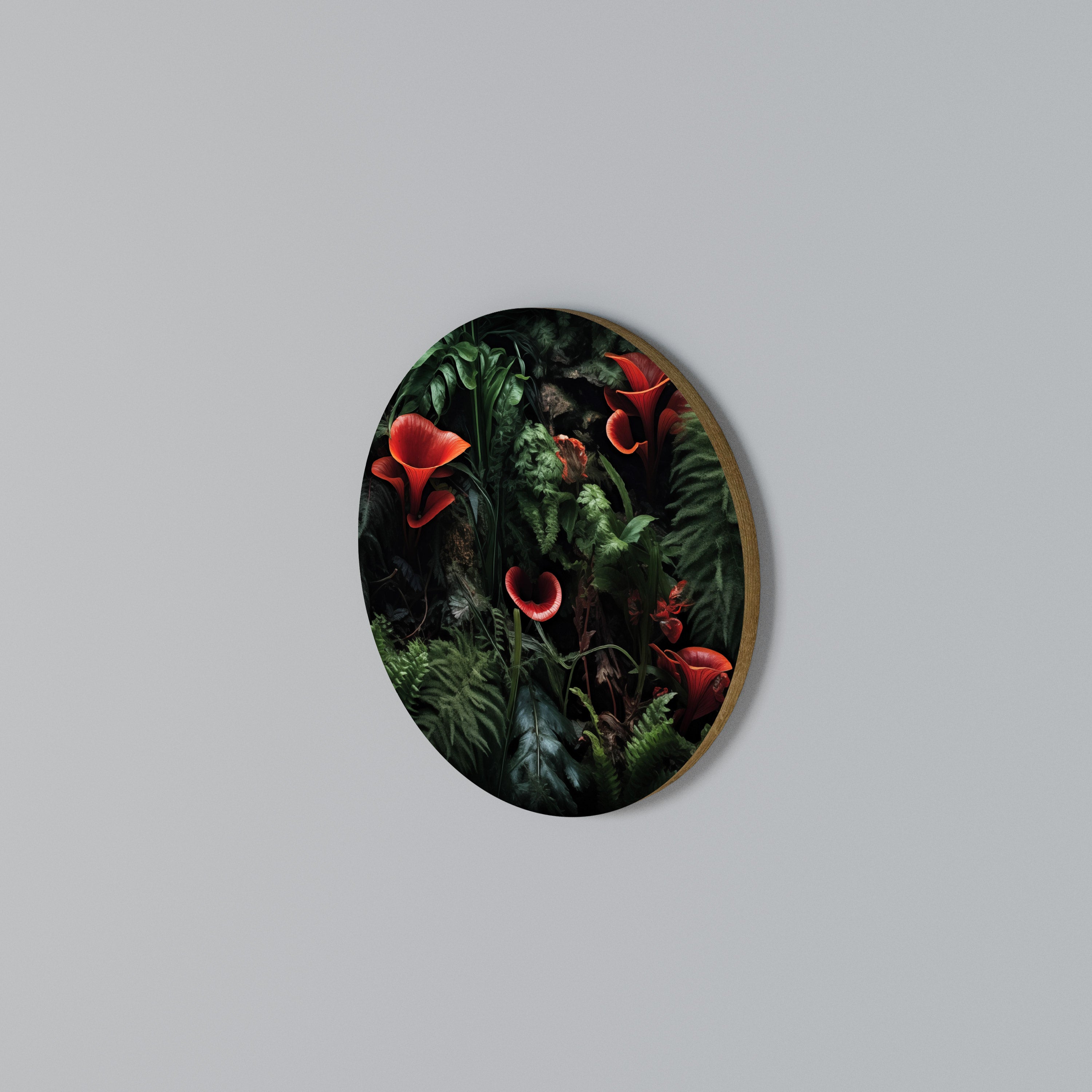 CRIMSON FERNS Arte de Parede Redonda