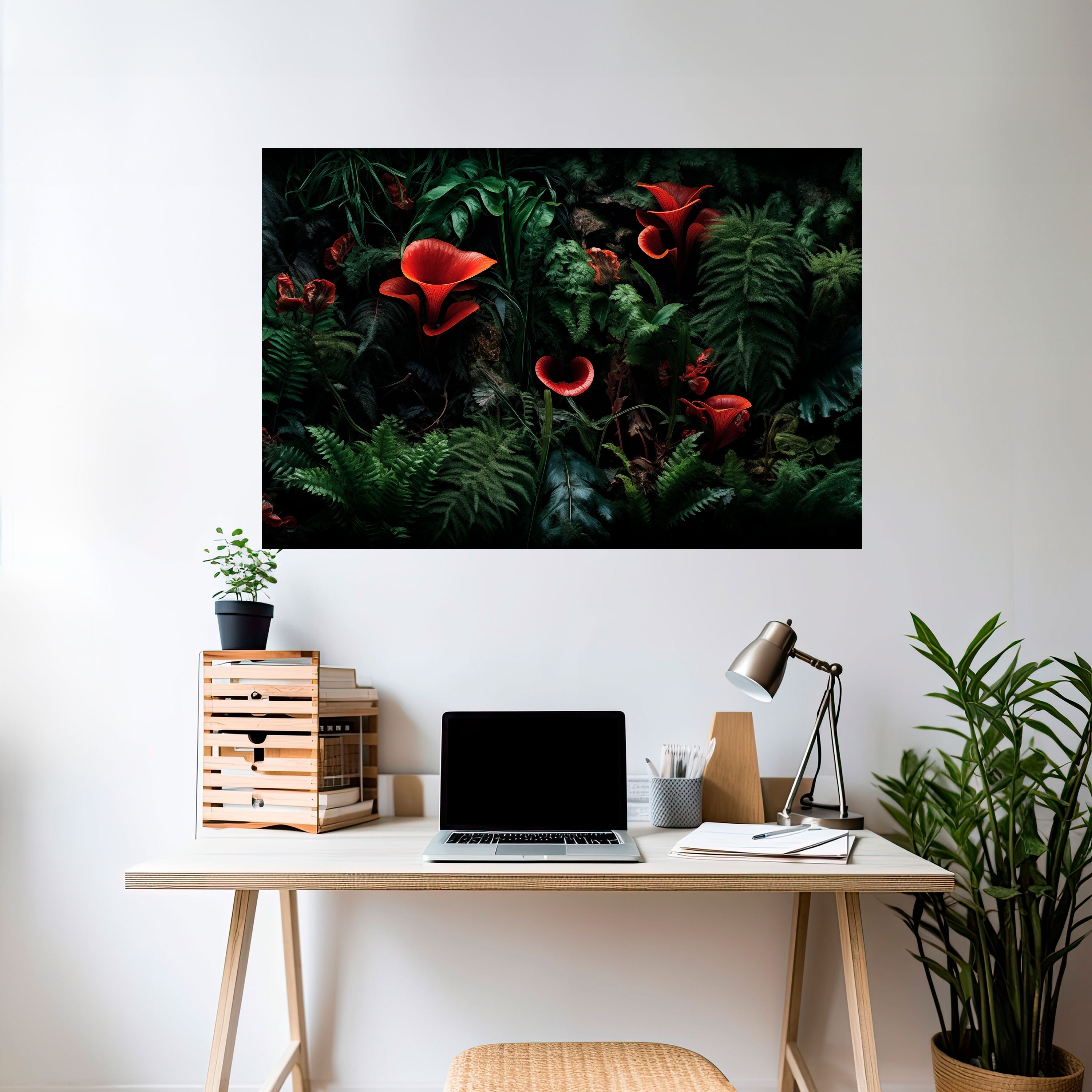 CRIMSON FERNS Poster Horizontal Autocolante
