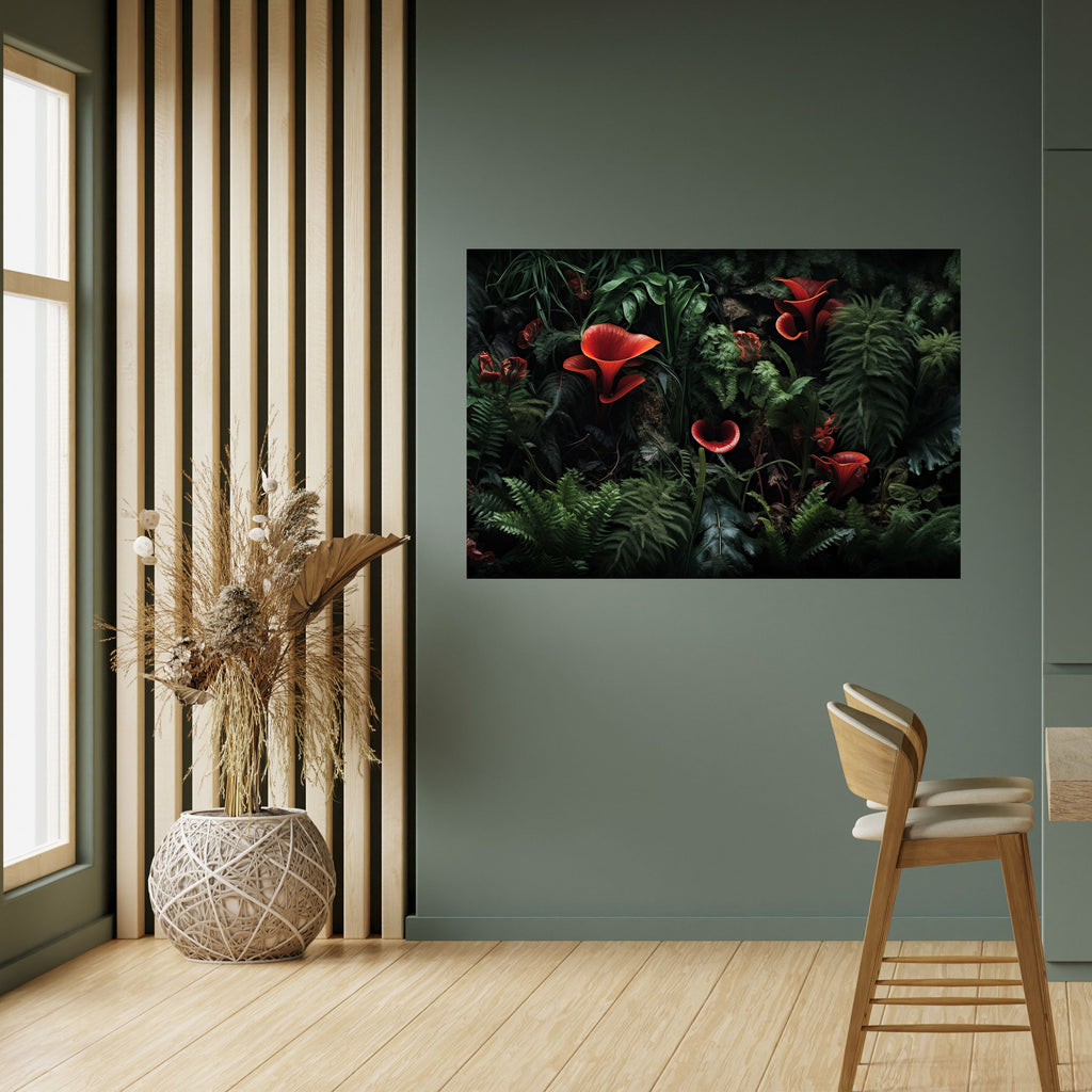 CRIMSON FERNS Poster Horizontal Autocolante