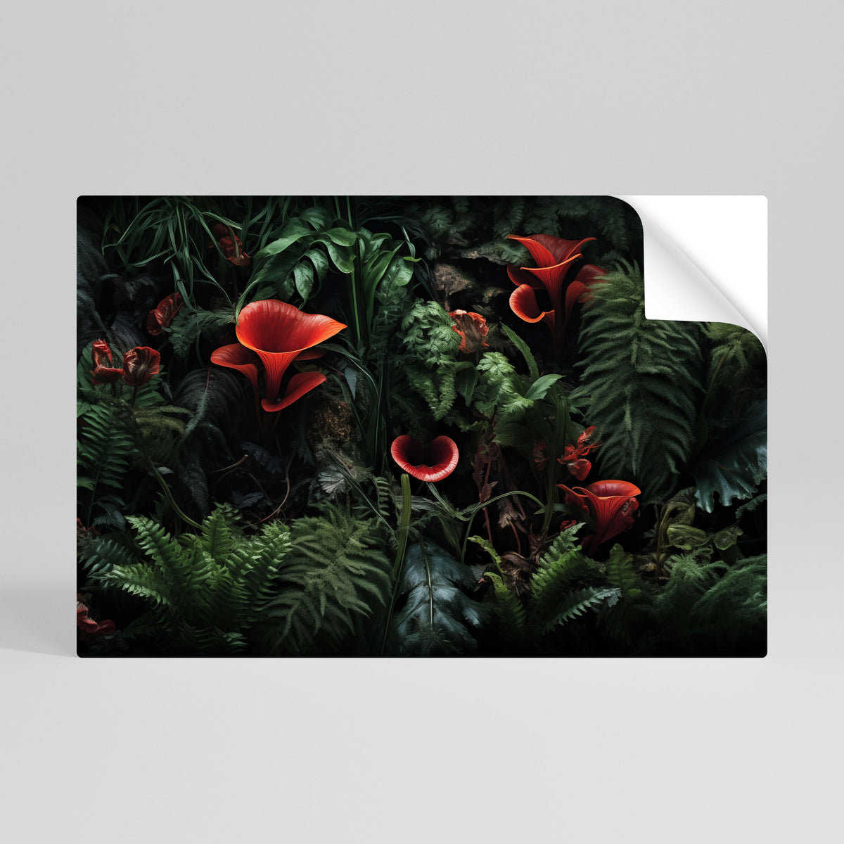 CRIMSON FERNS Póster Autocolante Horizontal
