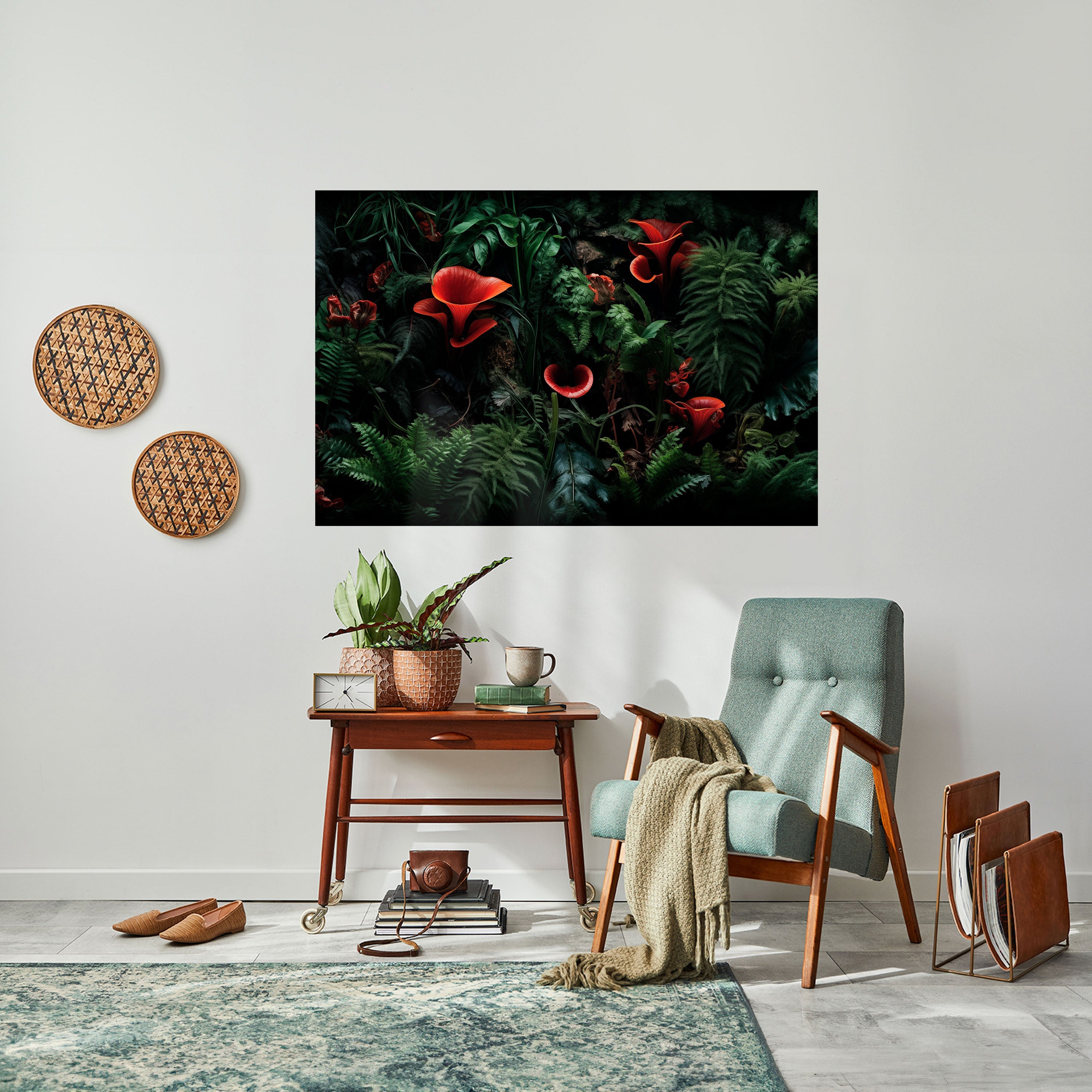 CRIMSON FERNS Poster Horizontal Autocolante