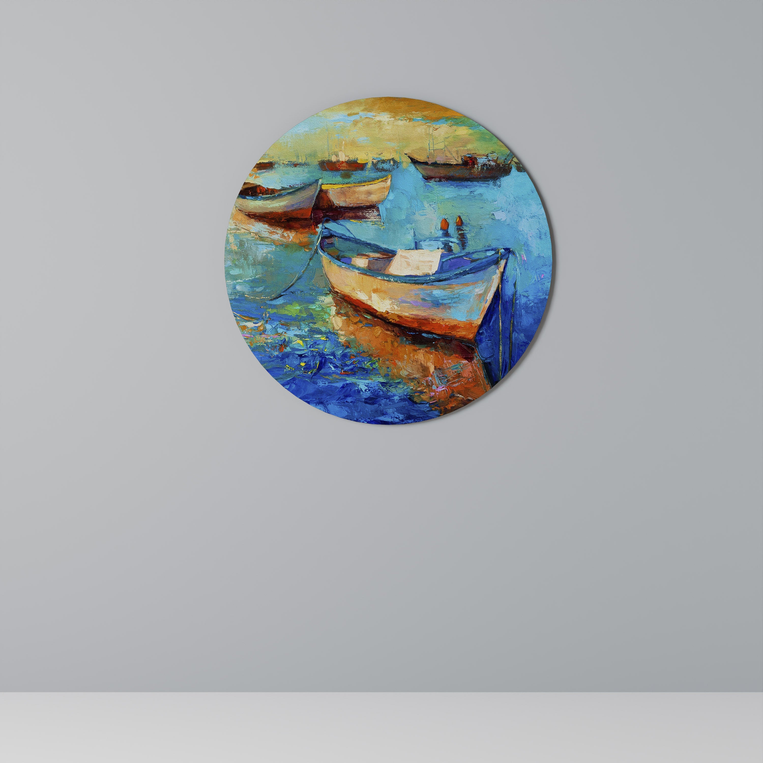 SERENE BOAT ESCAPADE Quadro Redondo Decorativo