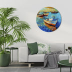 SERENE BOAT ESCAPADE Quadro Redondo Decorativo