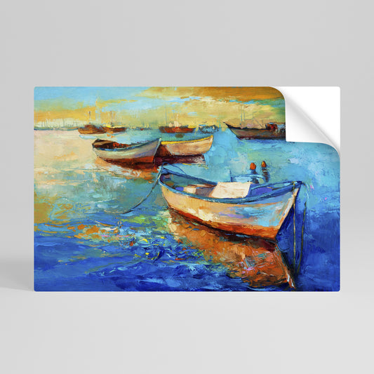 SERENE BOAT ESCAPADE Póster Autocolante Horizontal