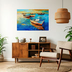 SERENE BOAT ESCAPADE Peel and Stick Horizontal Poster