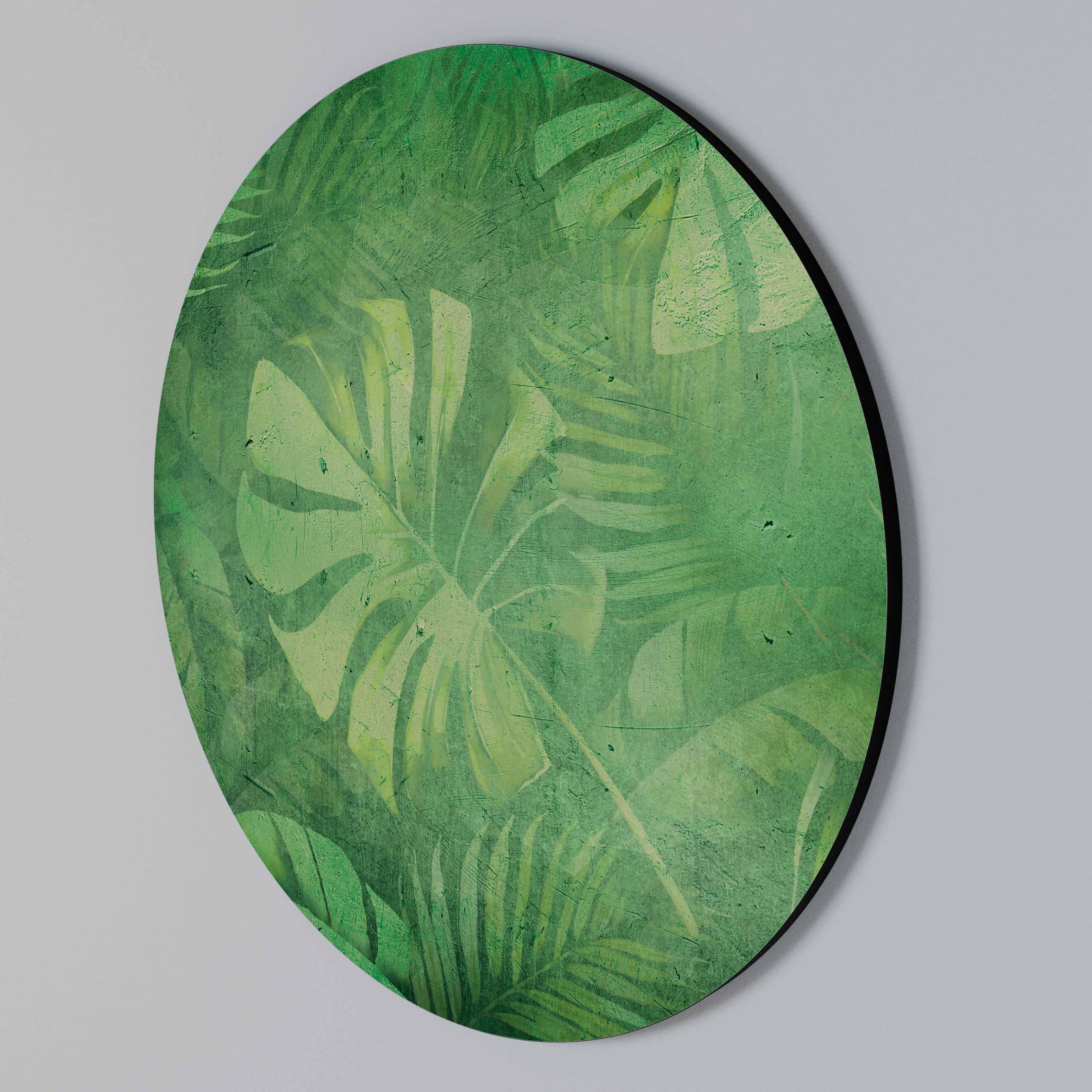 SUBTLE GREEN SYMPHONY Arte de Parede Redonda