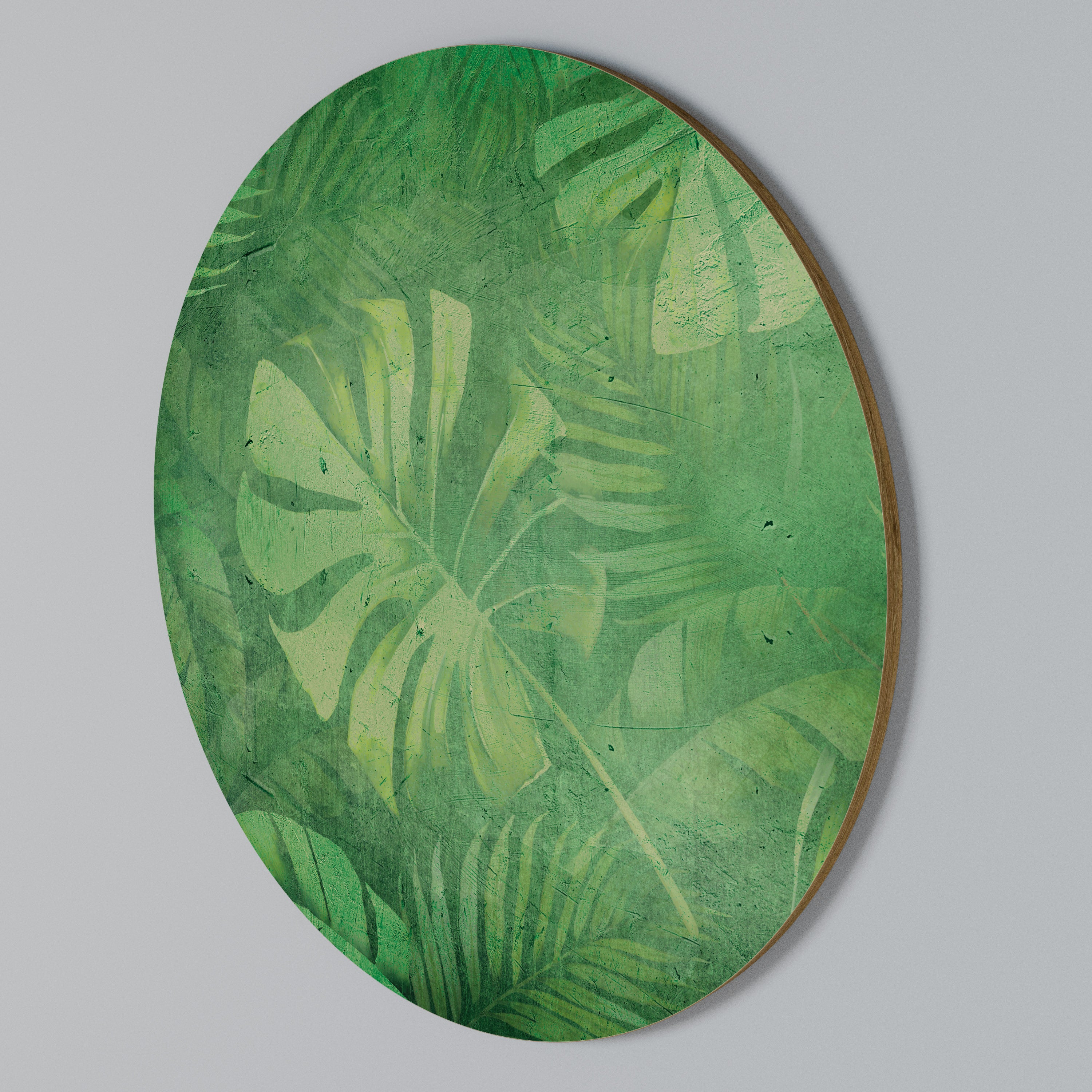 SUBTLE GREEN SYMPHONY Arte de Parede Redonda