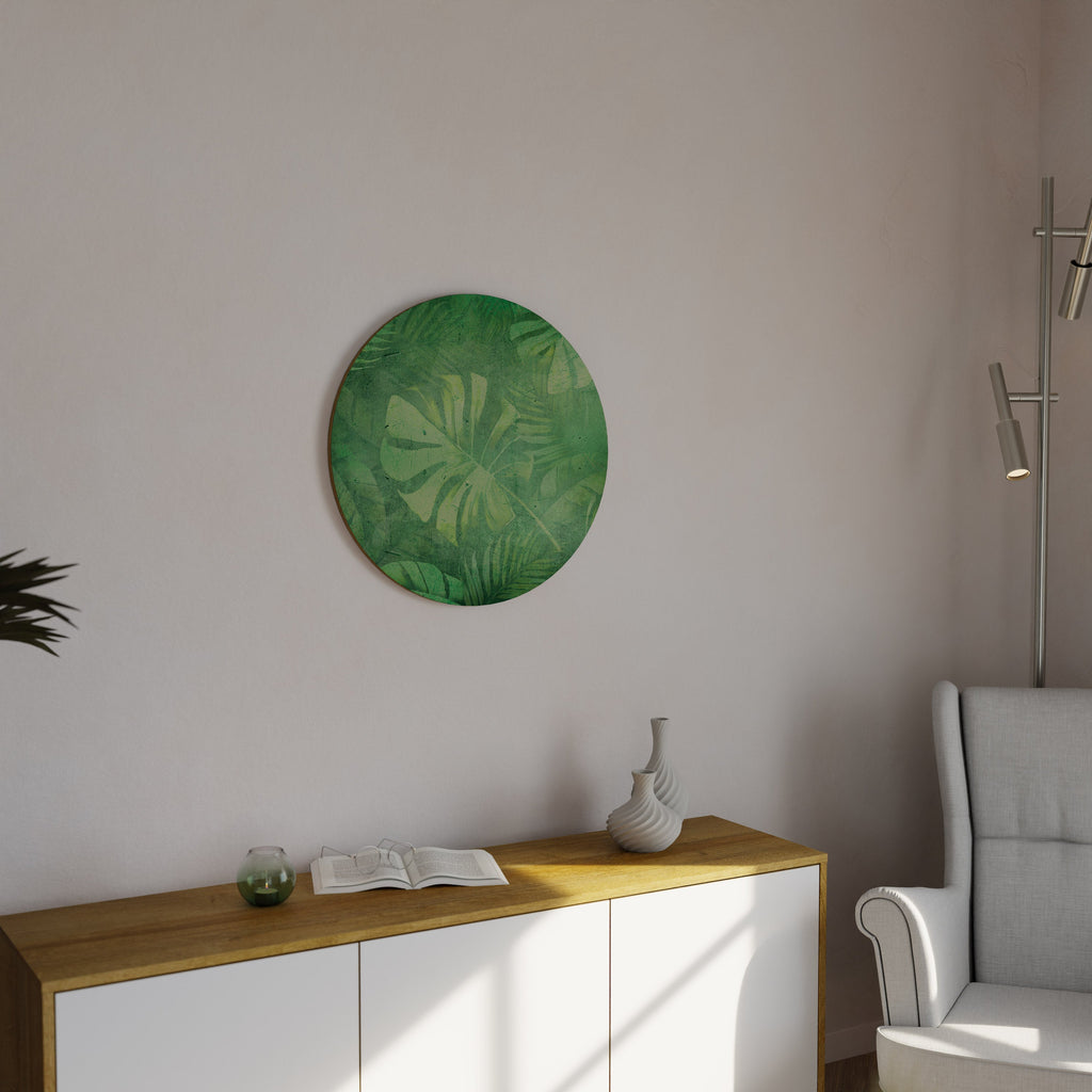 SUBTLE GREEN SYMPHONY Quadro Redondo Decorativo