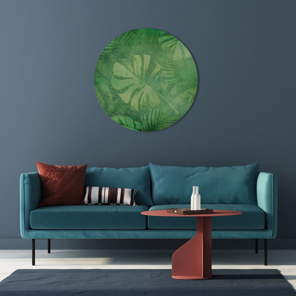 SUBTLE GREEN SYMPHONY Quadro Redondo Decorativo