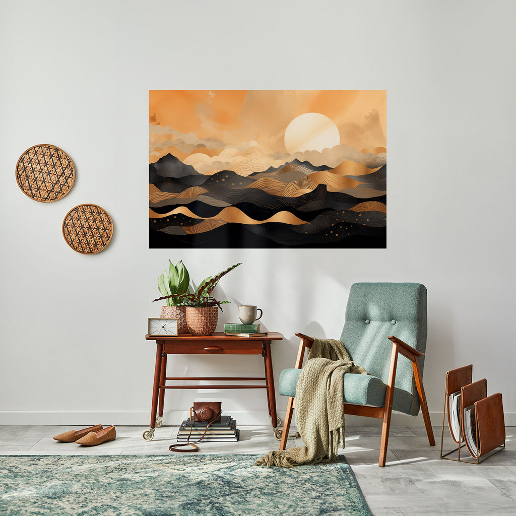 MYSTICAL SUNSET HORIZON Poster Horizontal Autocolante