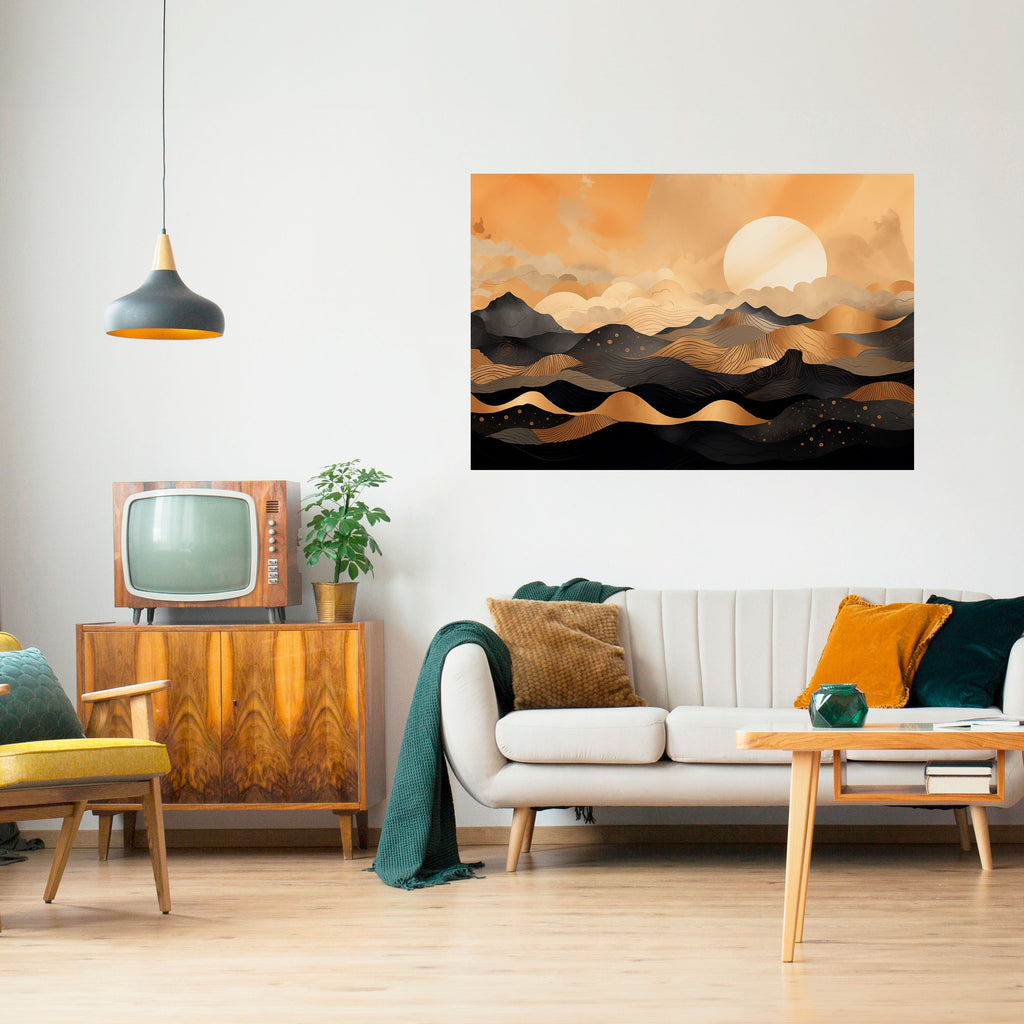 MYSTICAL SUNSET HORIZON Poster Horizontal Autocolante