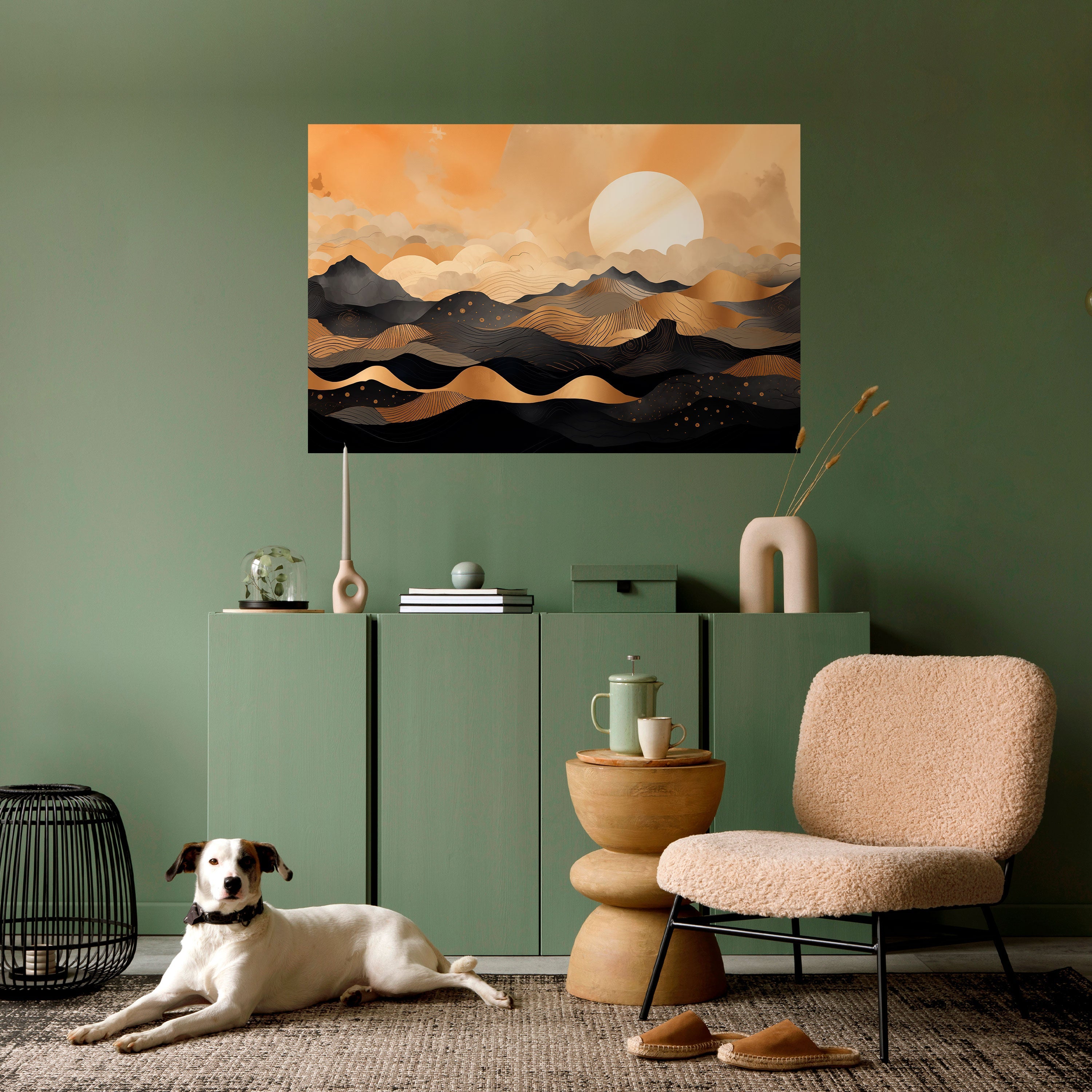 MYSTICAL SUNSET HORIZON Poster Horizontal Autocolante