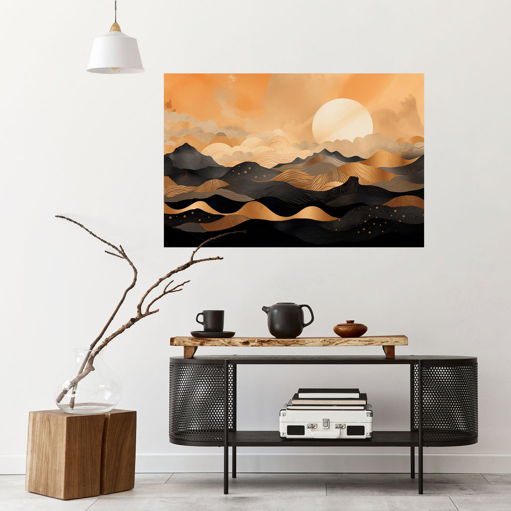 MYSTICAL SUNSET HORIZON Poster Horizontal Autocolante