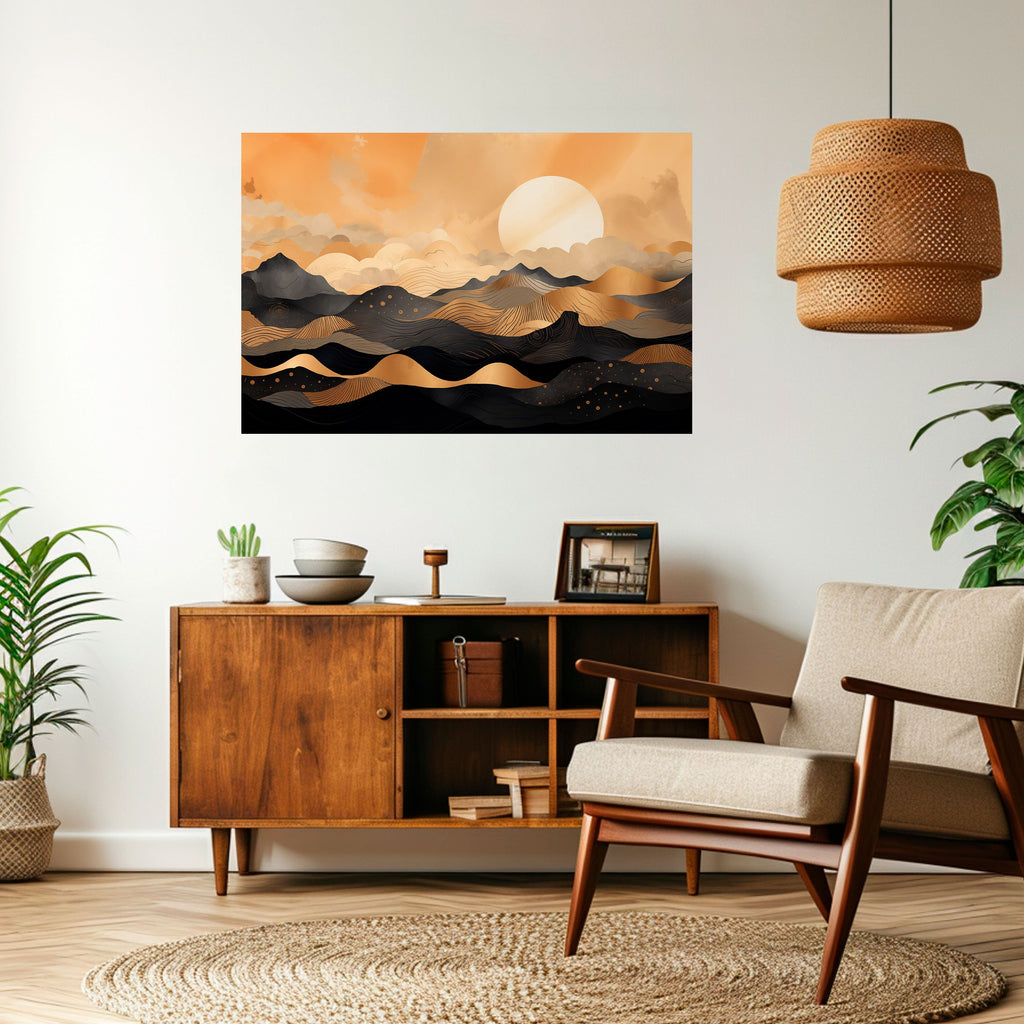 MYSTICAL SUNSET HORIZON Poster Horizontal Autocolante