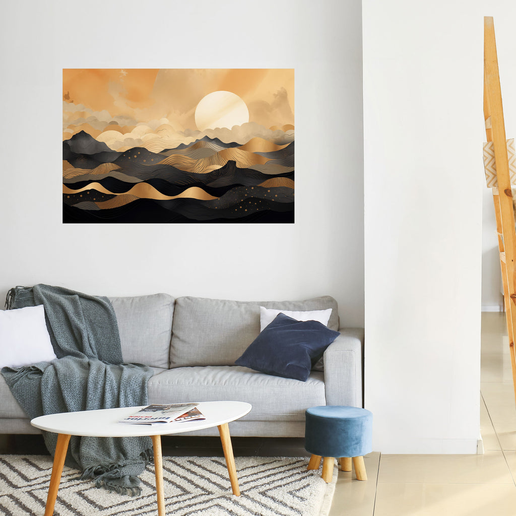 MYSTICAL SUNSET HORIZON Poster Horizontal Autocolante