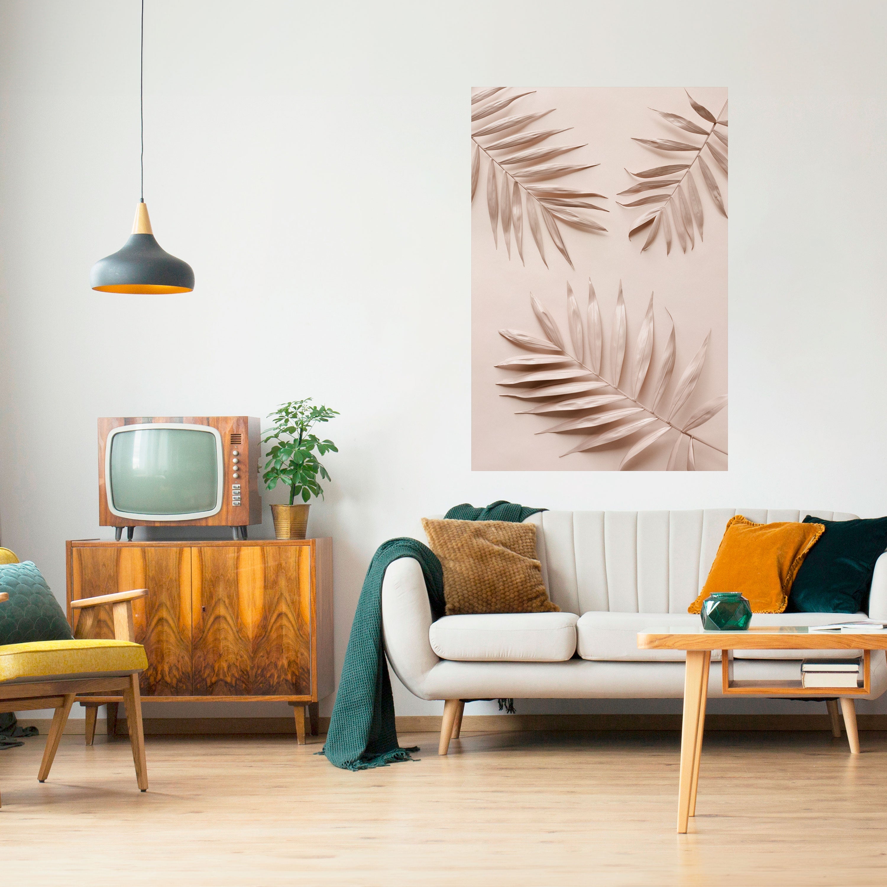 PINK PALM DREAMS Peel and Stick Vertical Poster