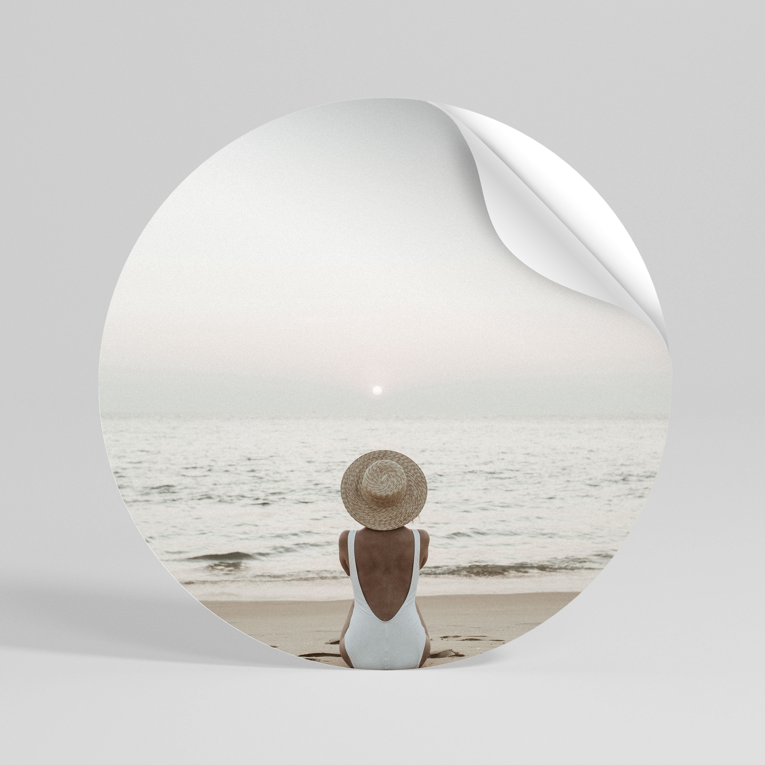 SAND AND SOLITUDE Peel and Stick Round Sticker