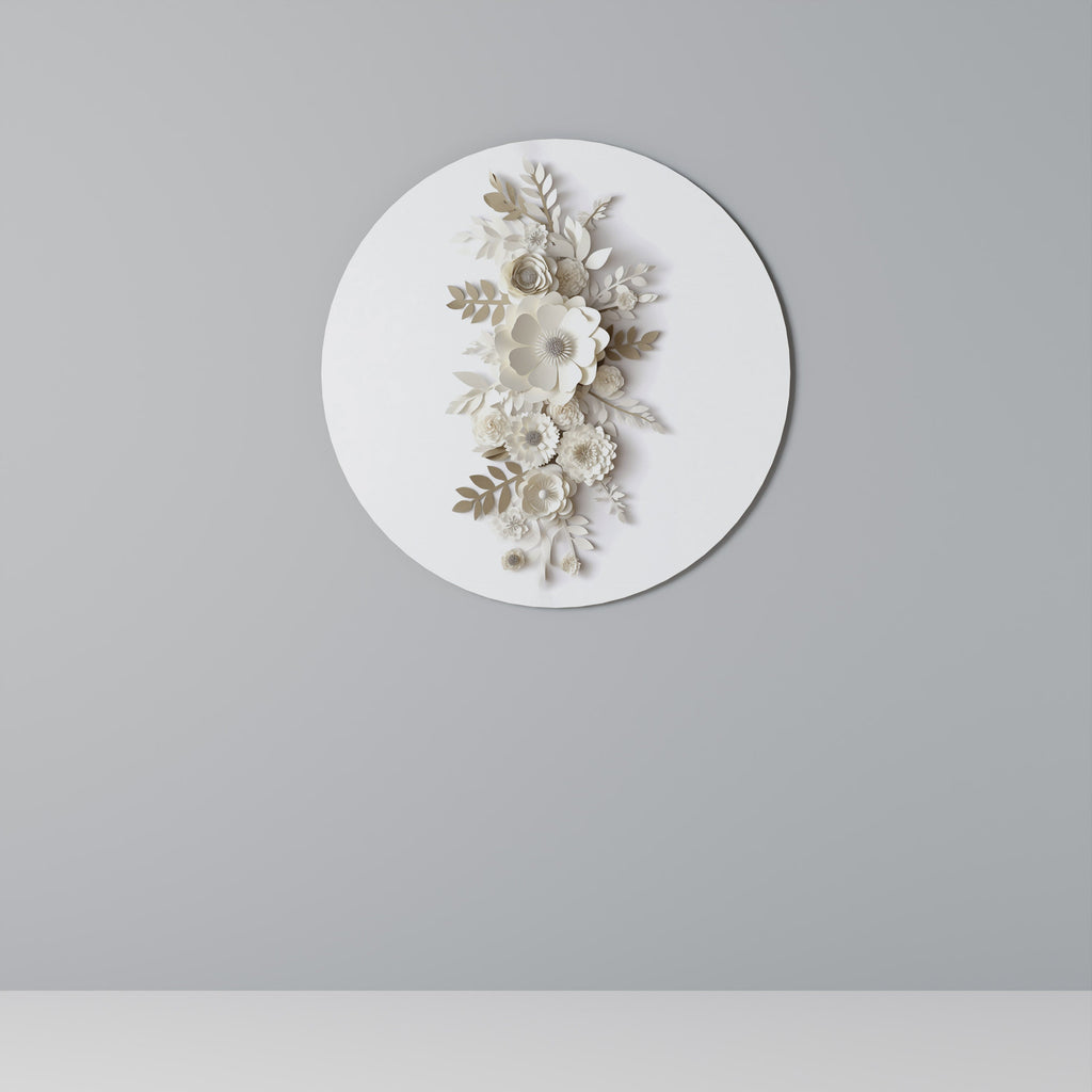 BLUSHING BOUQUET Round Wall Art