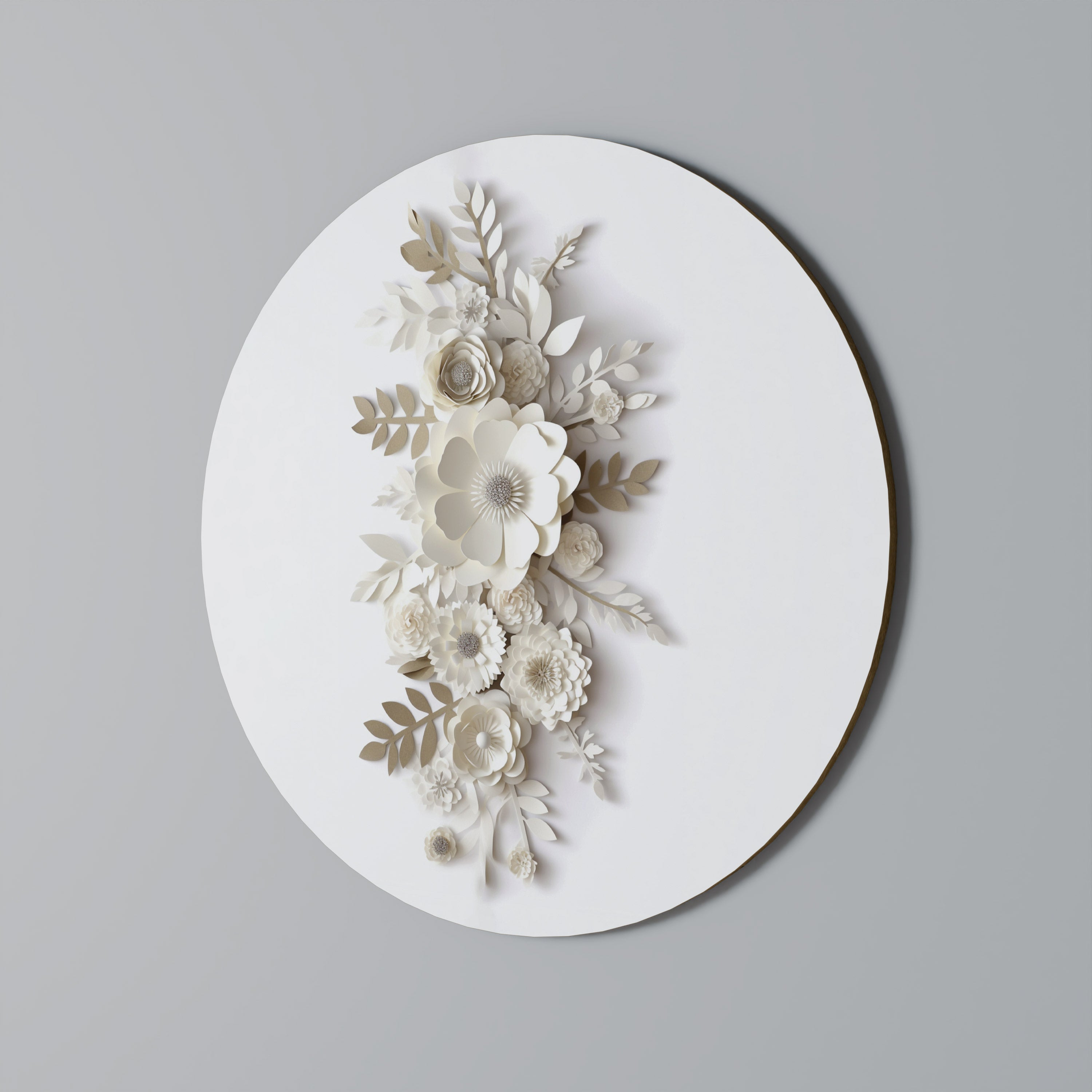BLUSHING BOUQUET Round Wall Art