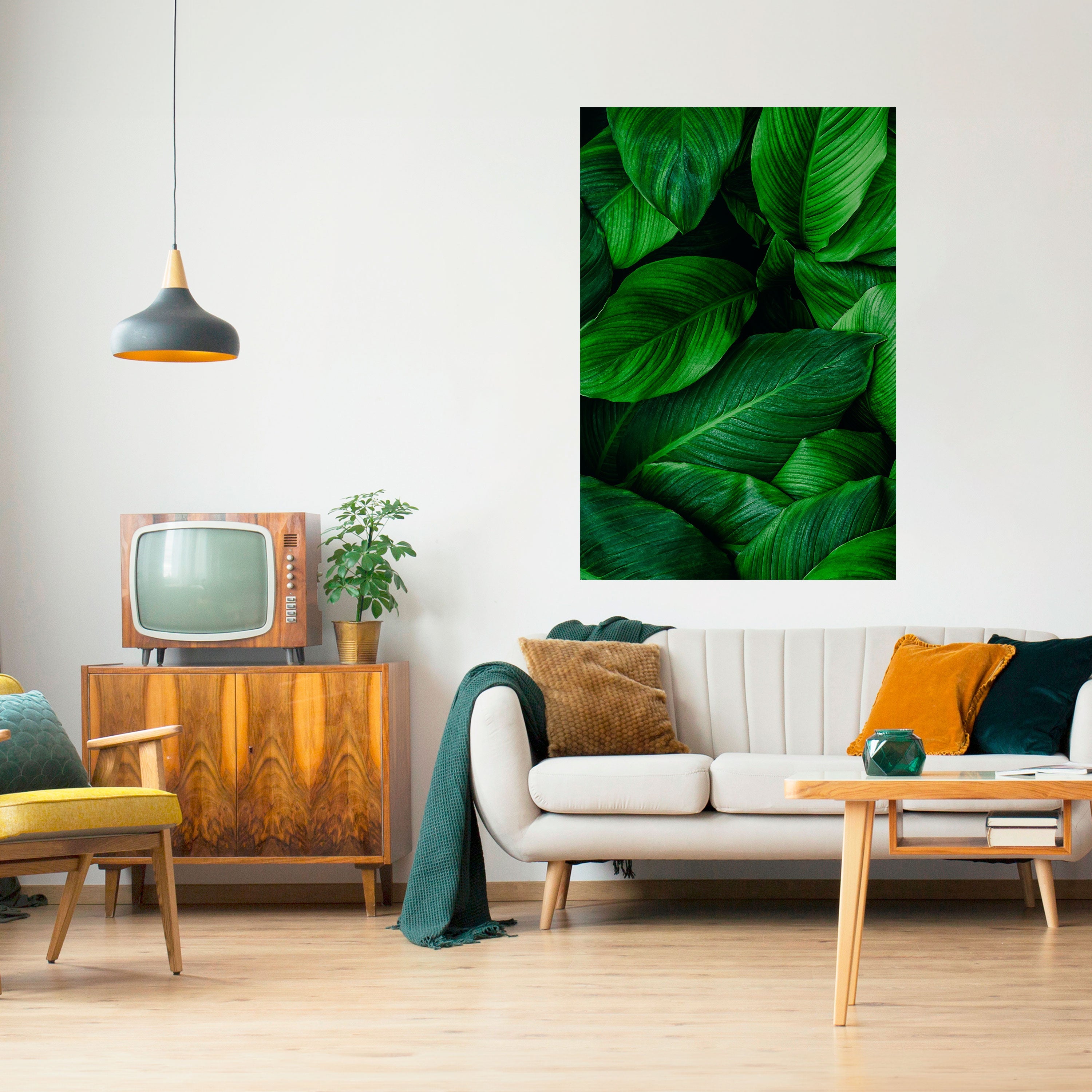 VIBRANT LEAFY EMBRACE Poster Vertical Autocolante