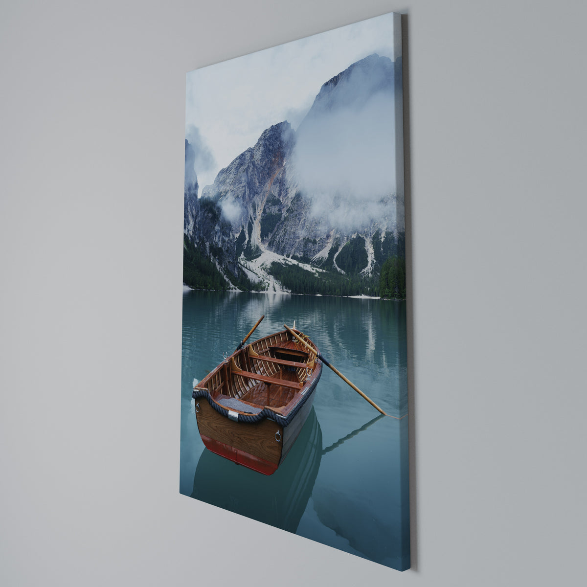 FOGGY MOUNTAIN OASIS Quadro em tela vertical