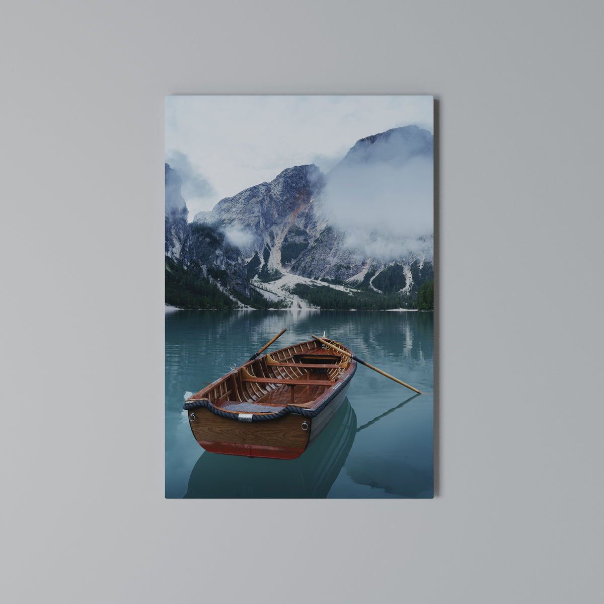 FOGGY MOUNTAIN OASIS Quadro em tela vertical