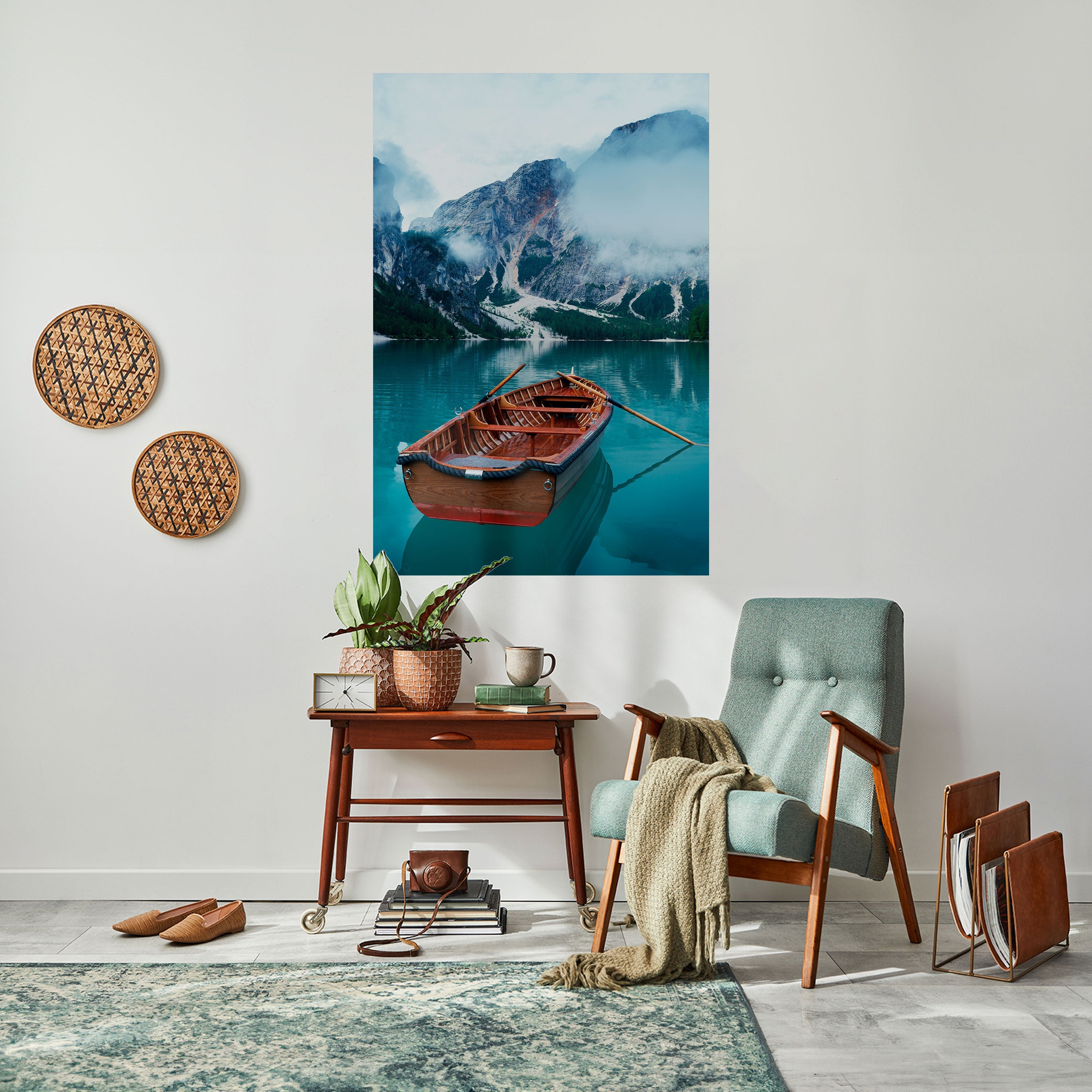 FOGGY MOUNTAIN OASIS Poster Vertical Autocolante
