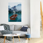 FOGGY MOUNTAIN OASIS Poster Vertical Autocolante